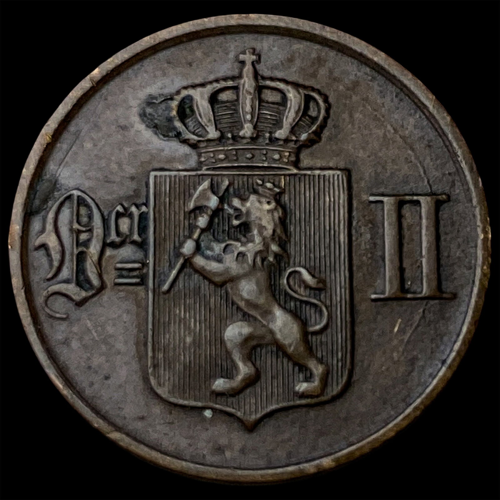 1876 Norway Bronze 1 Ore: 1876 Norway Bronze 1 Ore
