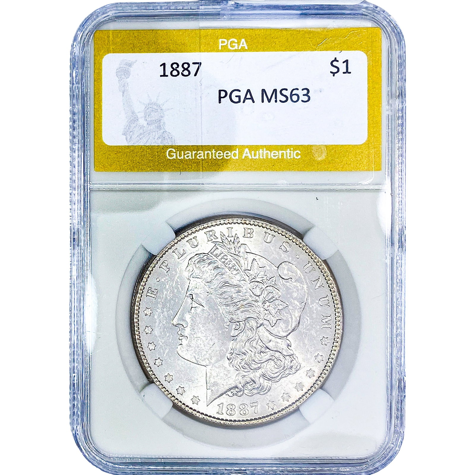 1887 Morgan Silver Dollar PGA MS63: 1887 Morgan Silver Dollar PGA MS63