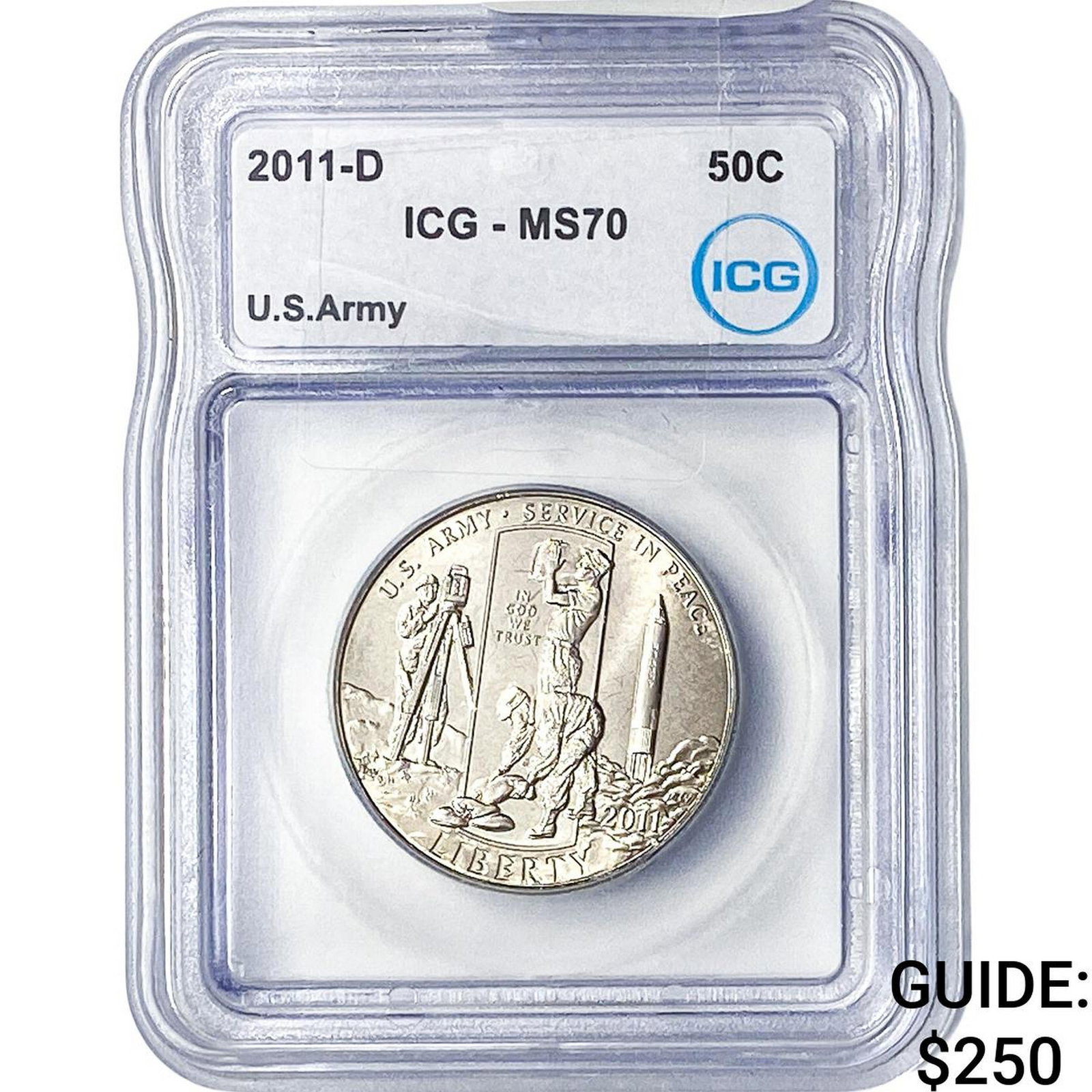2011-D ICG MS70 US ARMY 50C (1 of 2)