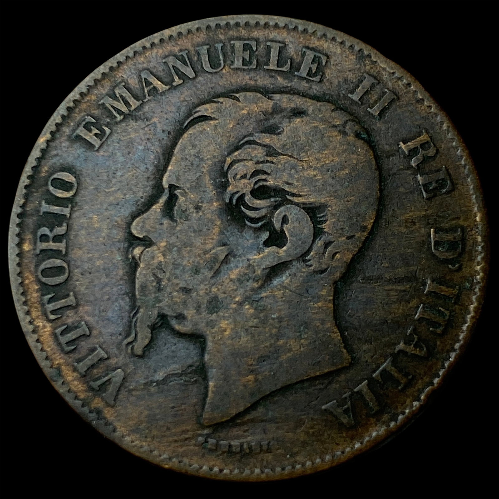 1861 Italy Bronze 5 Centesimi (1 of 2)