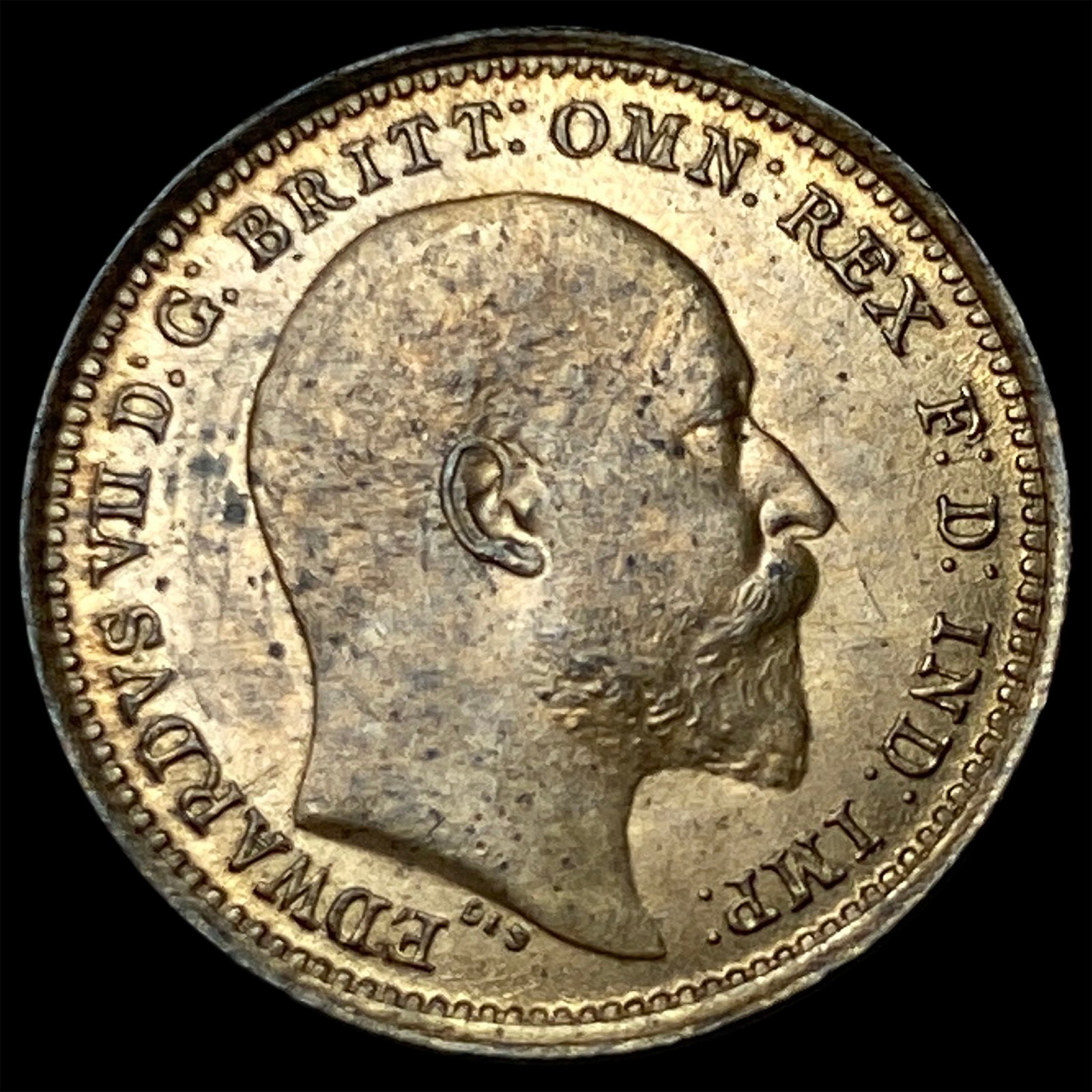 1902 Great Britain Bronze 1/3 Farthing (1 of 2)