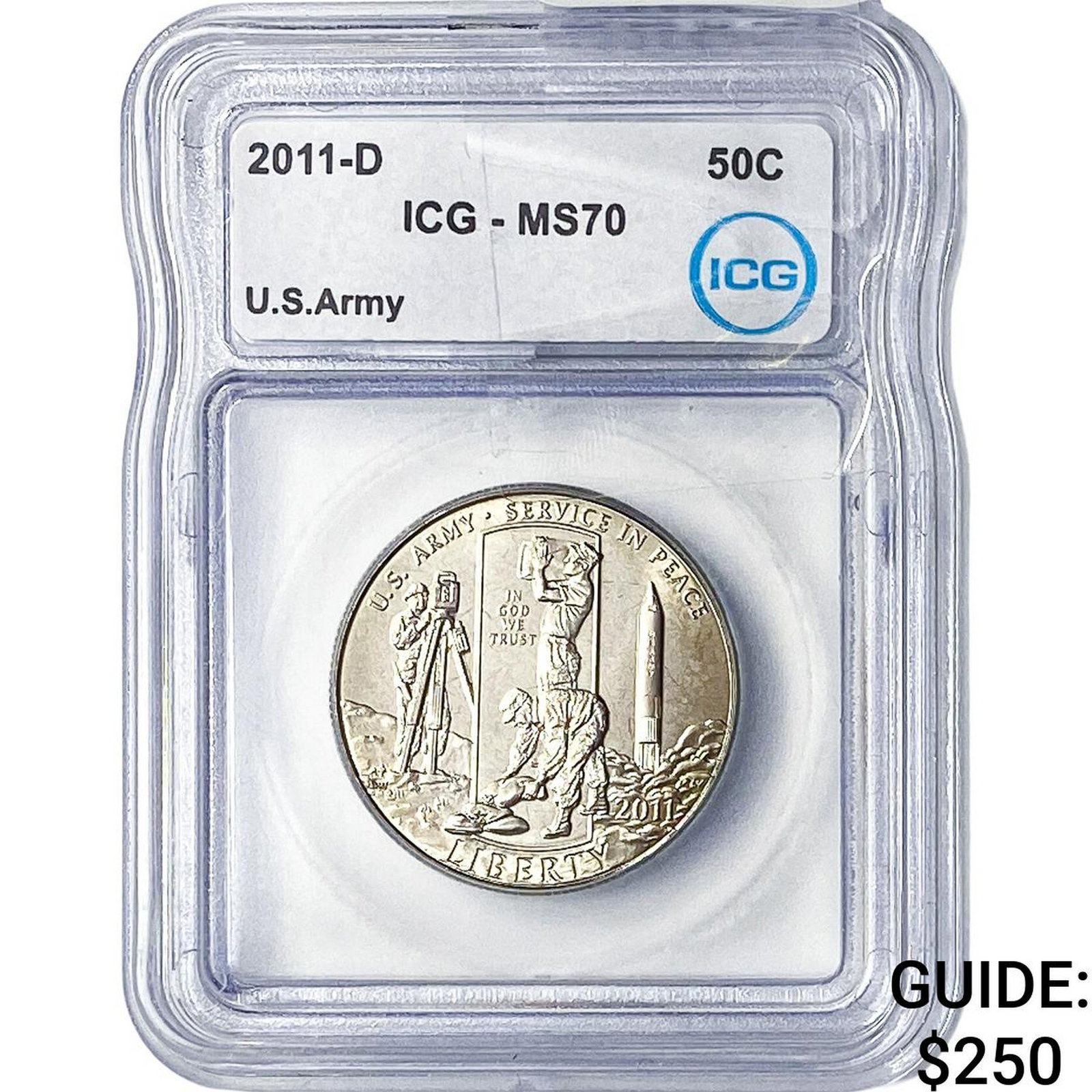 2011-D ICG MS70 US ARMY 50C (1 of 2)