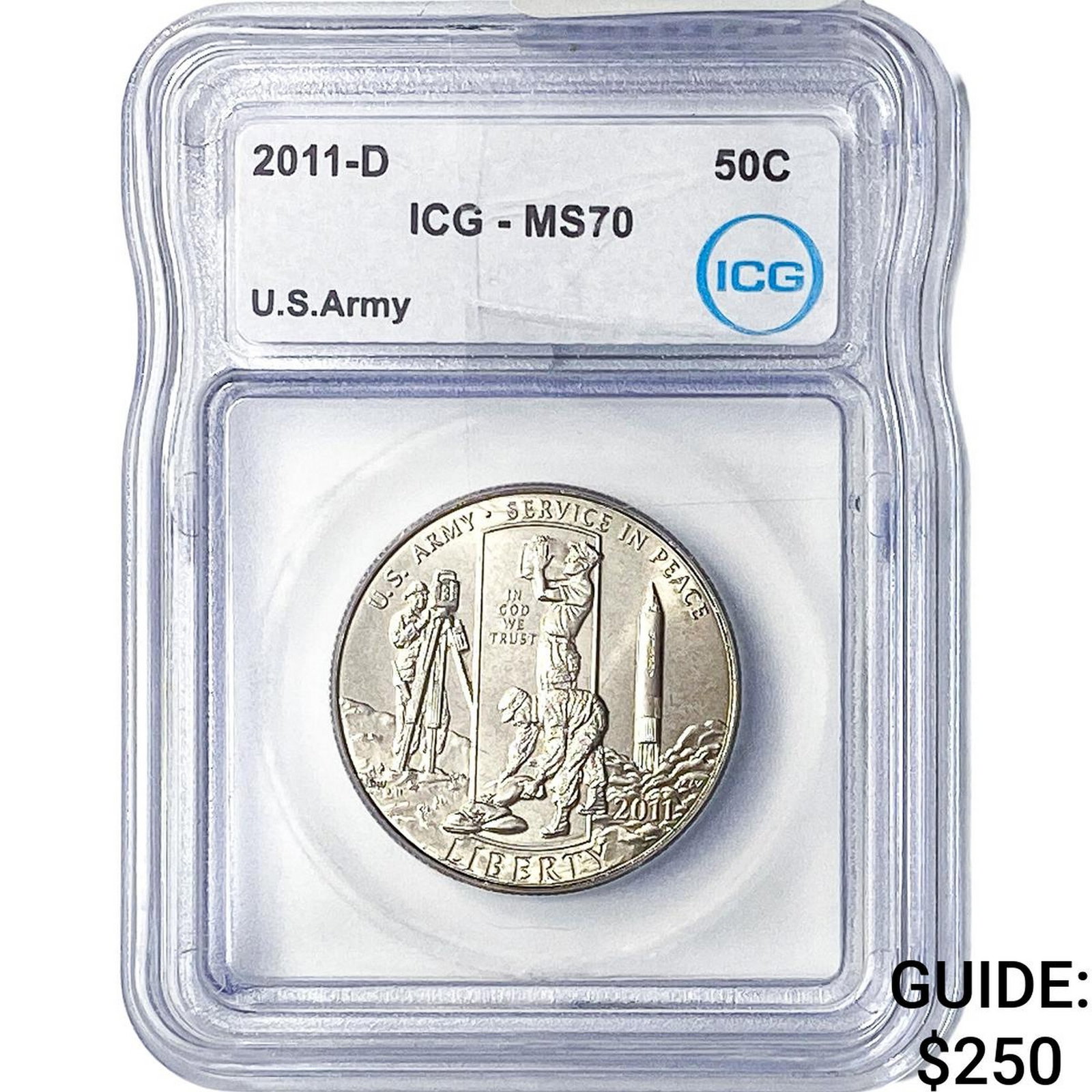 2011-D ICG MS70 US ARMY 50C (1 of 2)