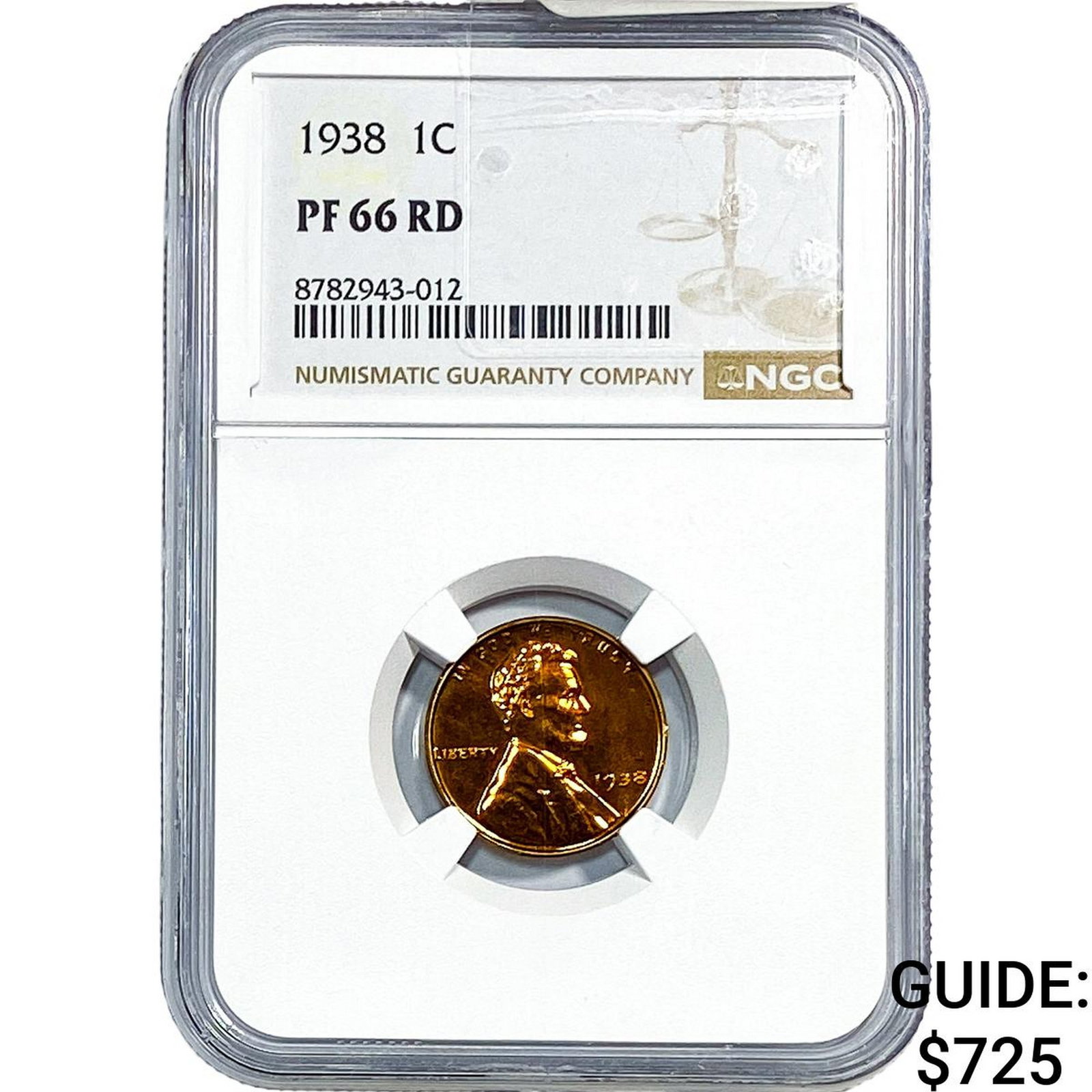 1938 Wheat Cent NGC PF66 RD: 1938 Wheat Cent NGC PF66 RD