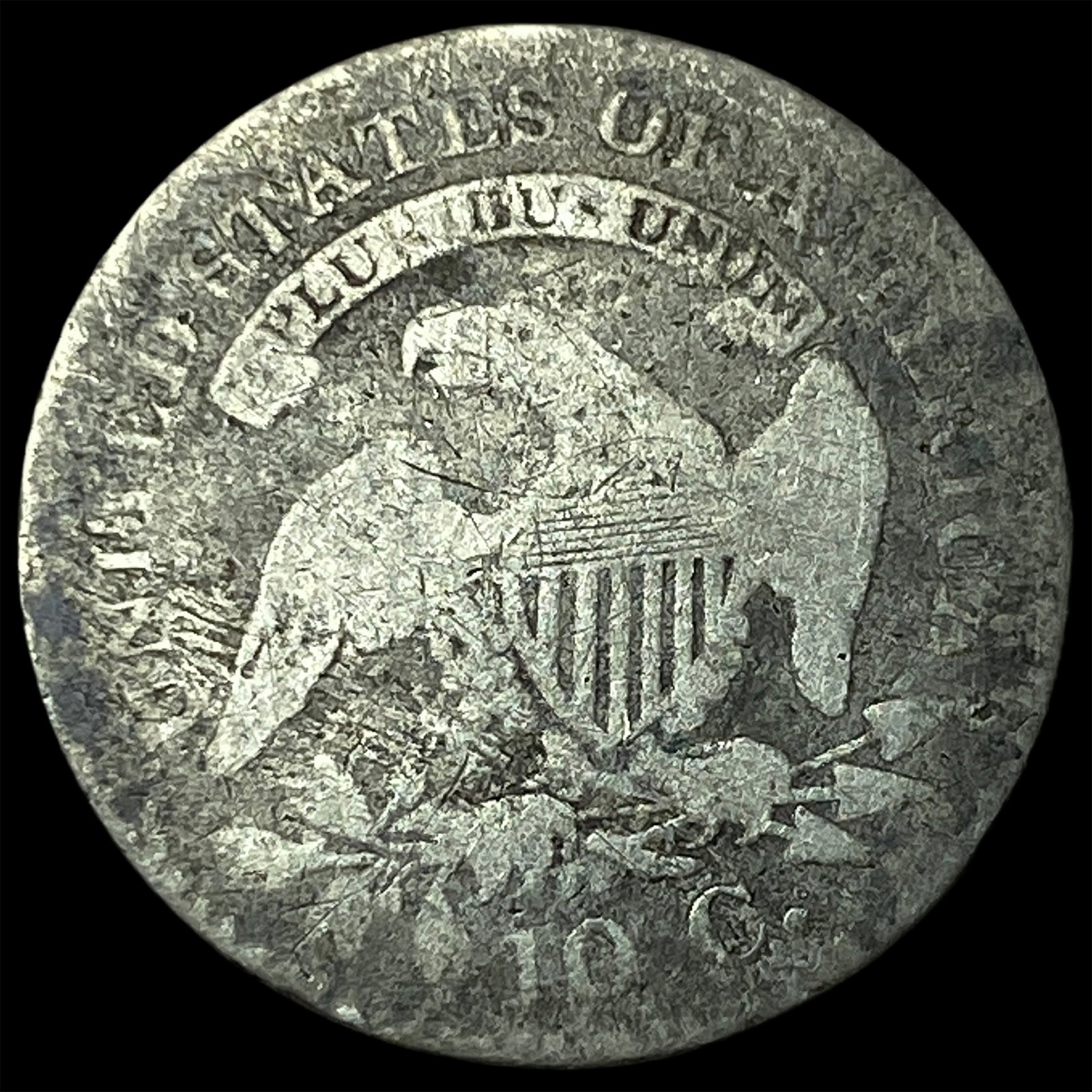 1823 Capped Bust Dime NICELY CIRCULATED - 2