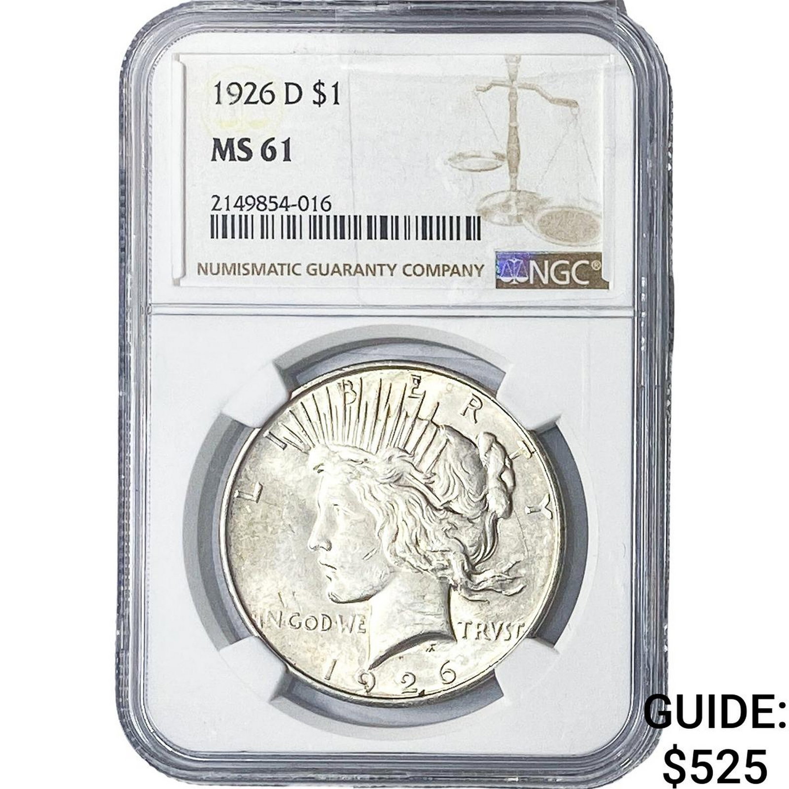 1926-D Silver Peace Dollar NGC MS61 (1 of 2)