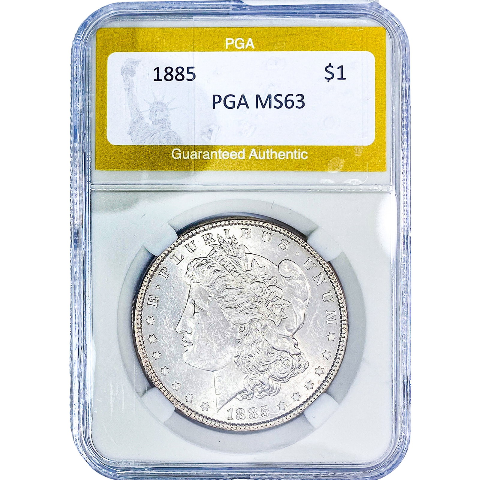 1885 Morgan Silver Dollar PGA MS63: 1885 Morgan Silver Dollar PGA MS63