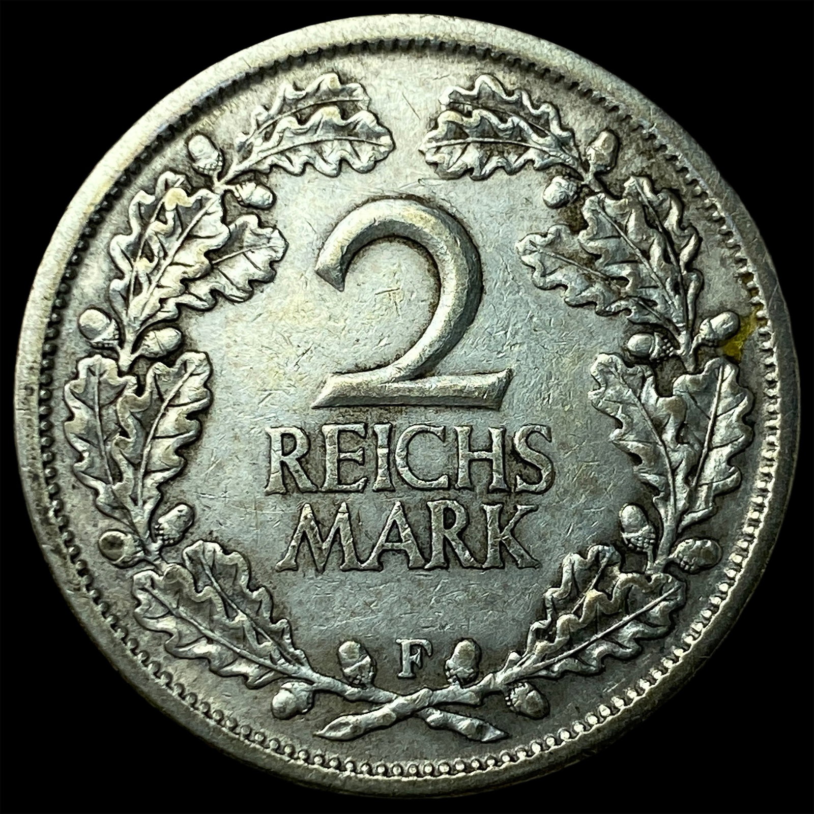 1931F Germany Silver 2 Reichsmark: 1931F Germany Silver 2 Reichsmark