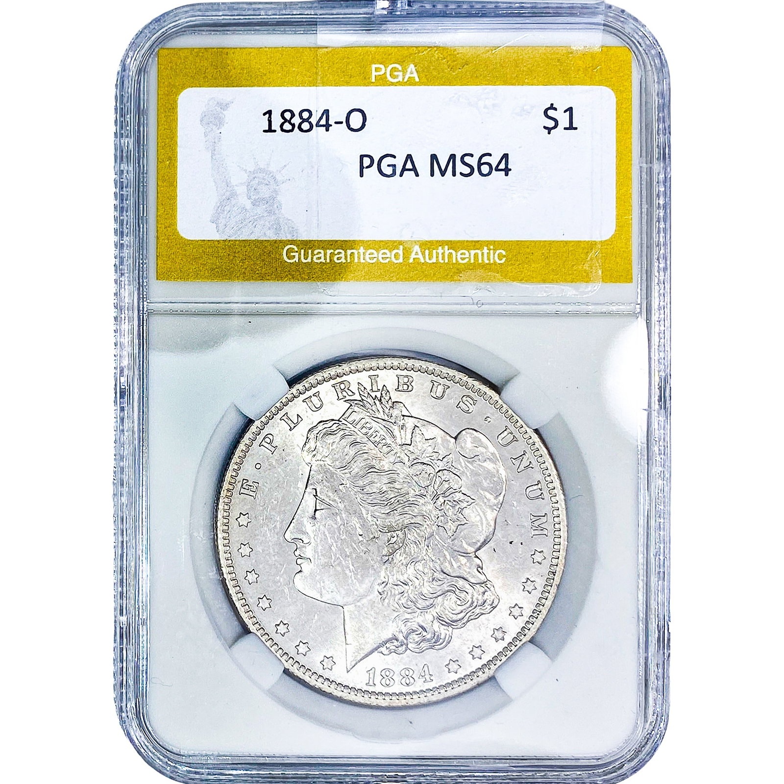 1884-O Morgan Silver Dollar PGA MS64: 1884-O Morgan Silver Dollar PGA MS64