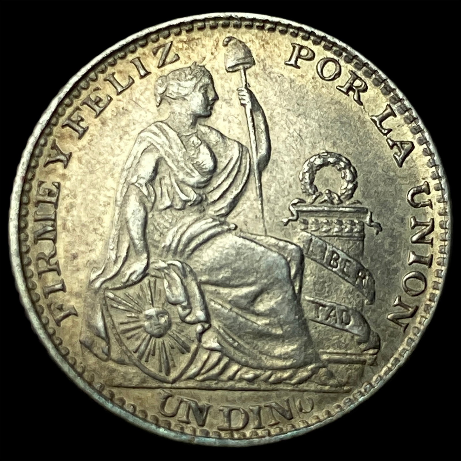 1896F Peru Silver Dinero: 1896F Peru Silver Dinero