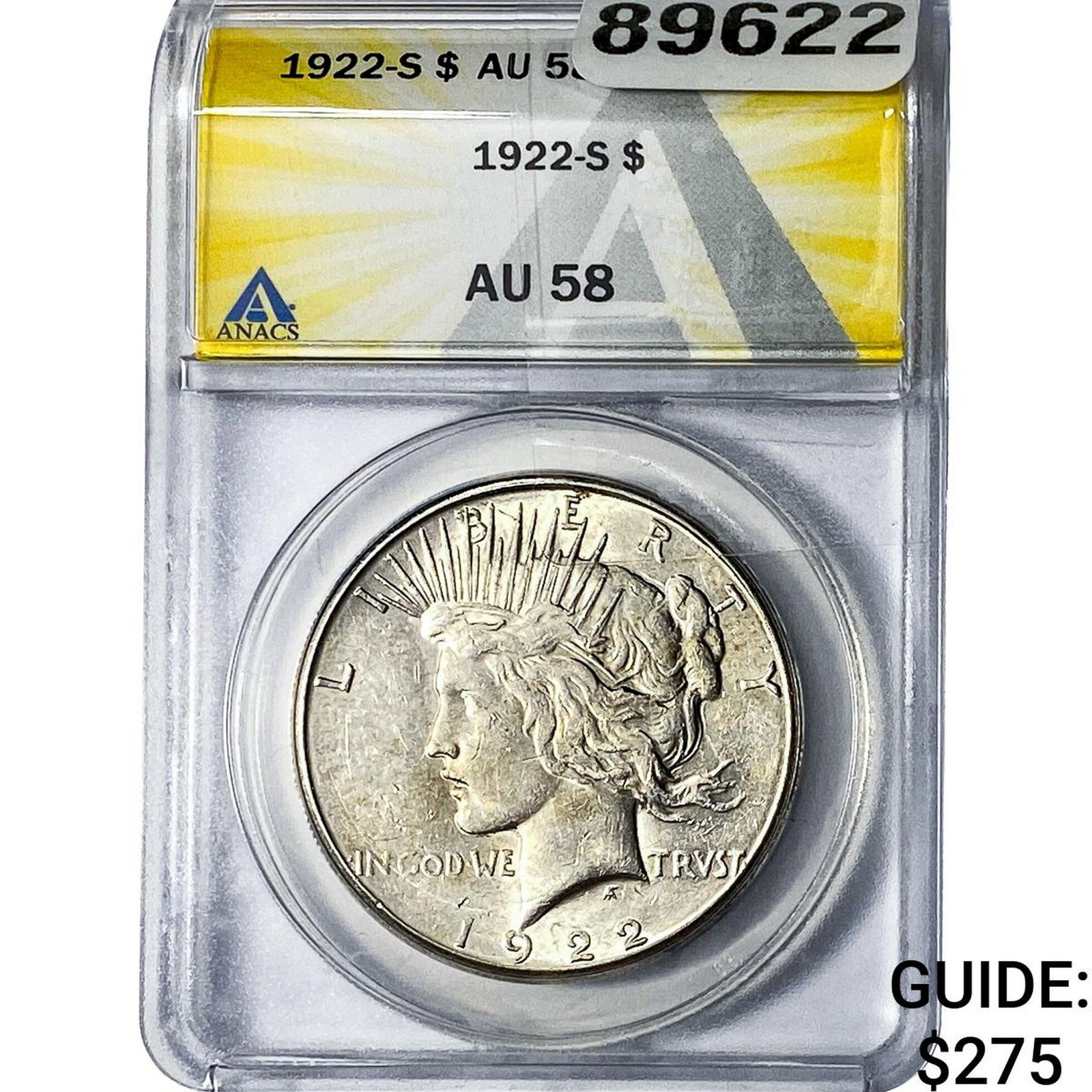 1922-S Silver Peace Dollar ANACS AU58 (1 of 2)