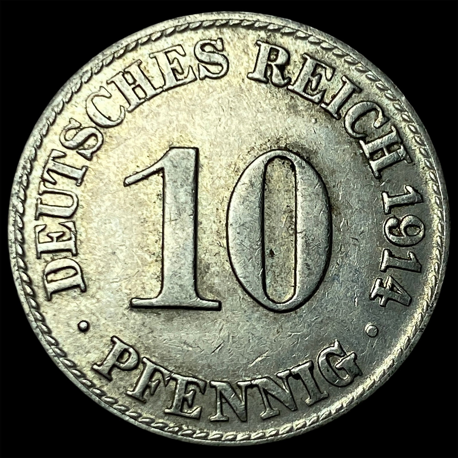 1914 Germany Copper Nickel 10 Pfennig: 1914 Germany Copper Nickel 10 Pfennig