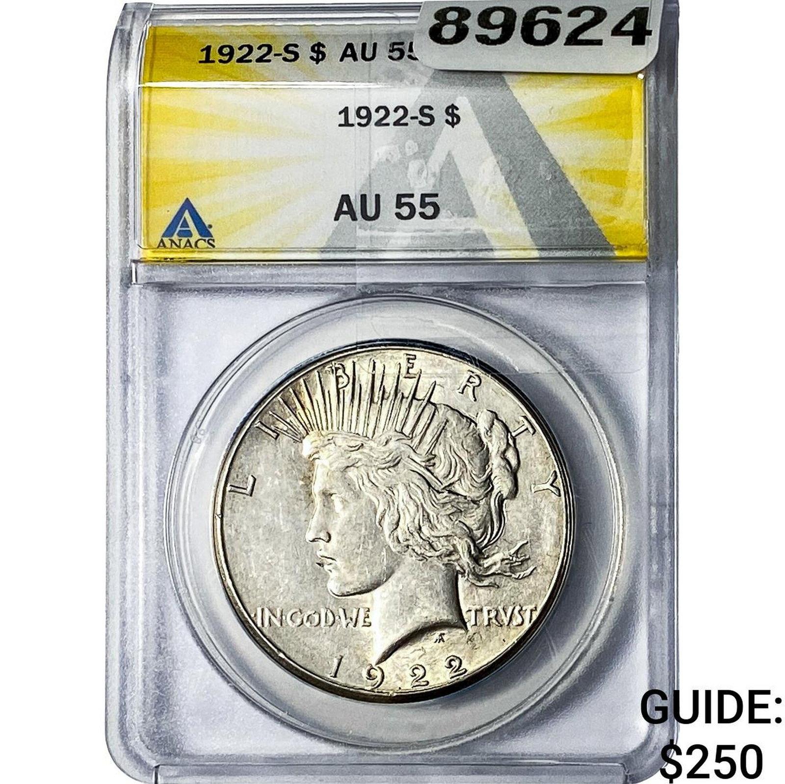 1922-S Silver Peace Dollar ANACS AU55 (1 of 2)