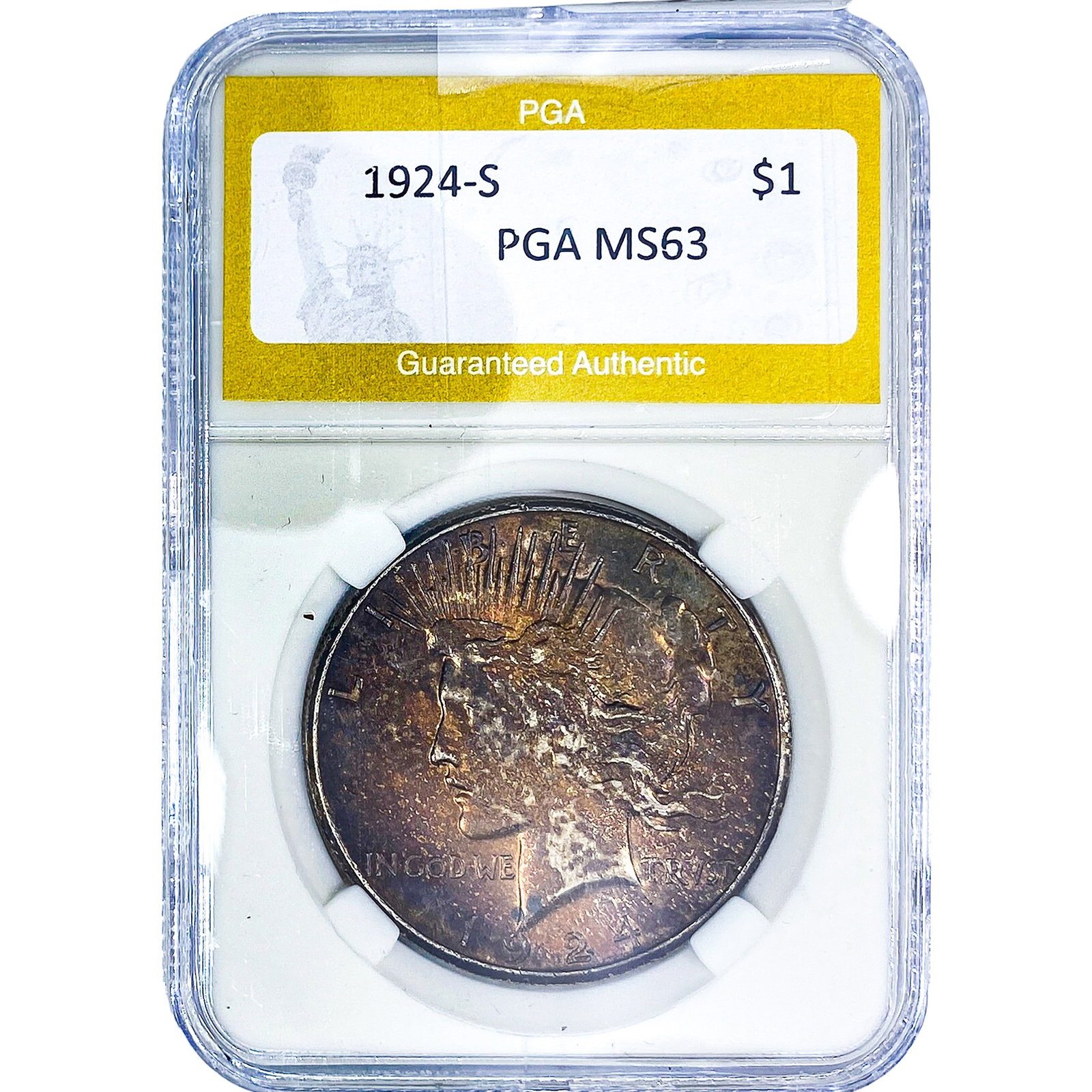 1924-S Morgan Silver Dollar PGA MS63: 1924-S Morgan Silver Dollar PGA MS63