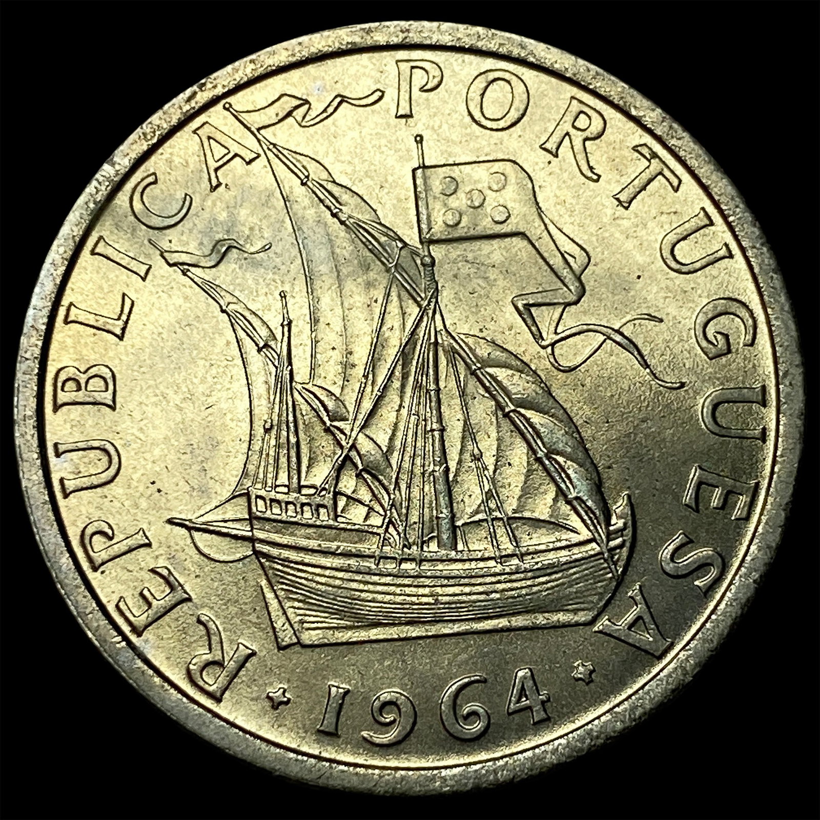 1964 Portugal Copper Nickel 5 Escudos: 1964 Portugal Copper Nickel 5 Escudos