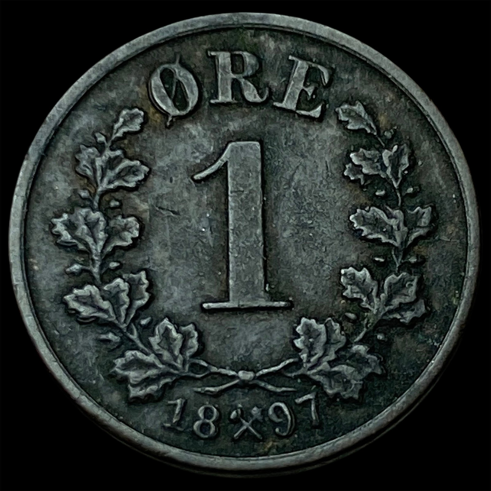 1897 Norway Bronze 1 Ore (1 of 2)
