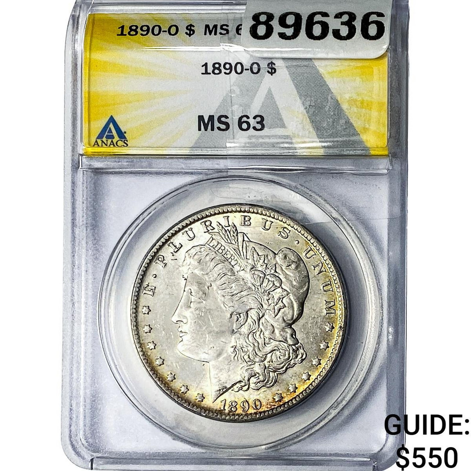 1890-O Morgan Silver Dollar ANACS MS63: 1890-O Morgan Silver Dollar ANACS MS63