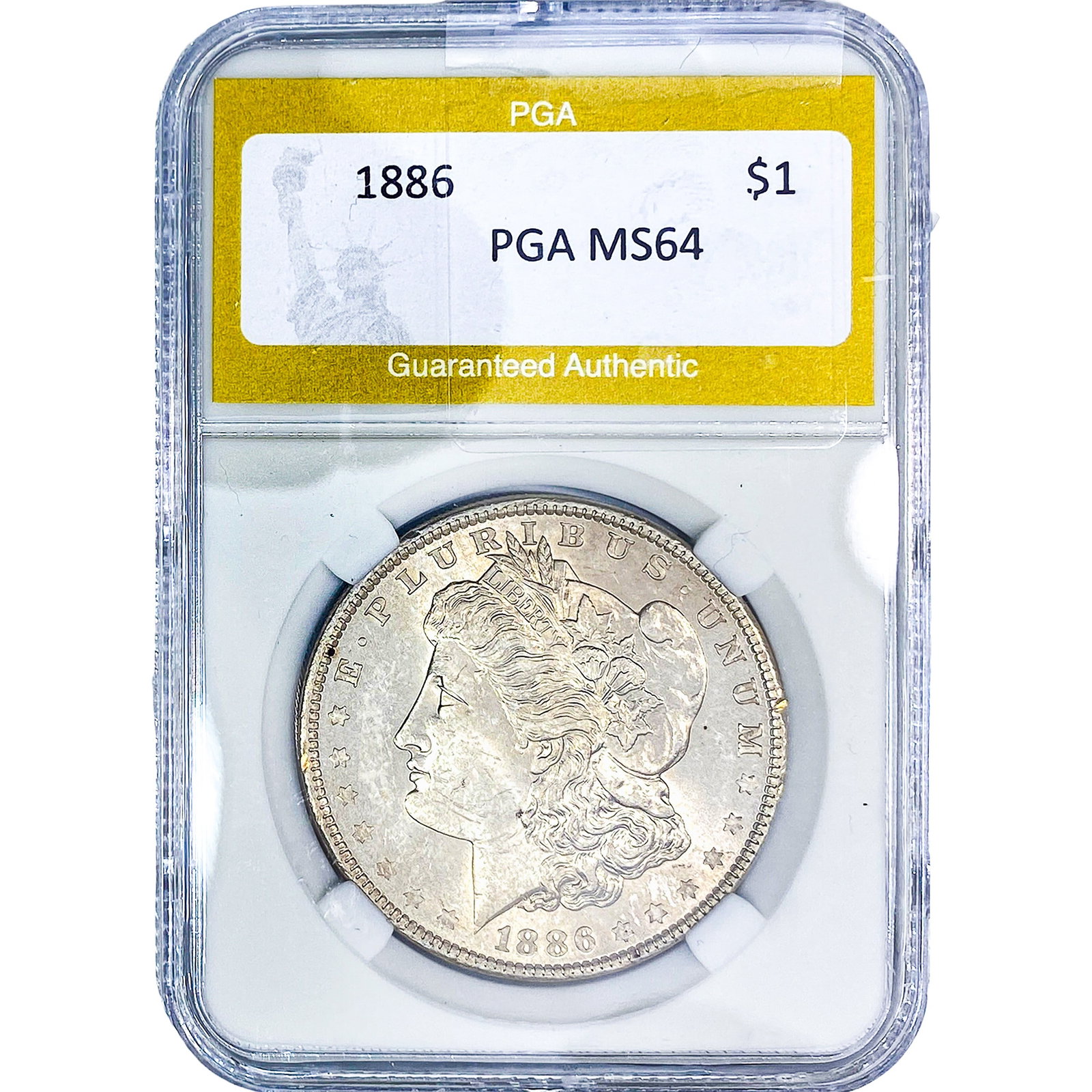 1886 Morgan Silver Dollar PGA MS64: 1886 Morgan Silver Dollar PGA MS64
