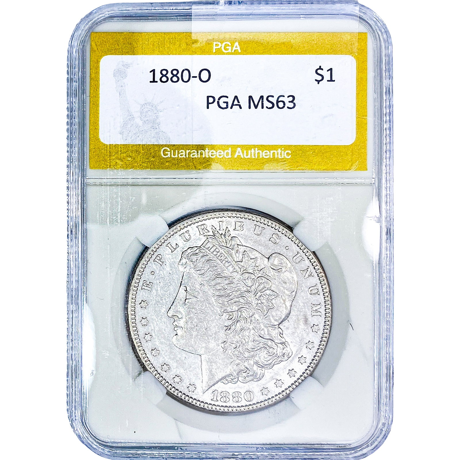 1880-O Morgan Silver Dollar PGA MS63: 1880-O Morgan Silver Dollar PGA MS63