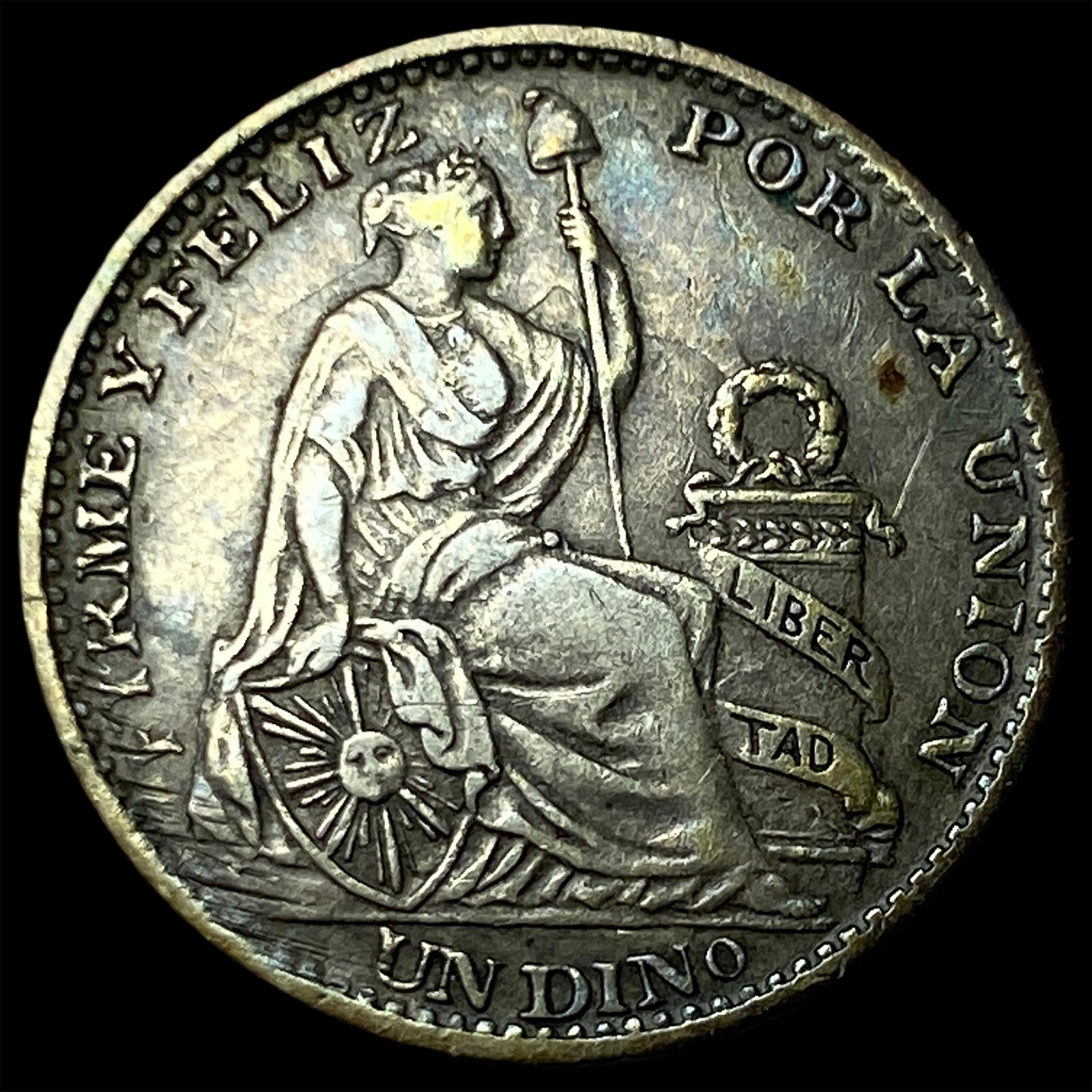 1896 Peru Silver Dinero: 1896 Peru Silver Dinero