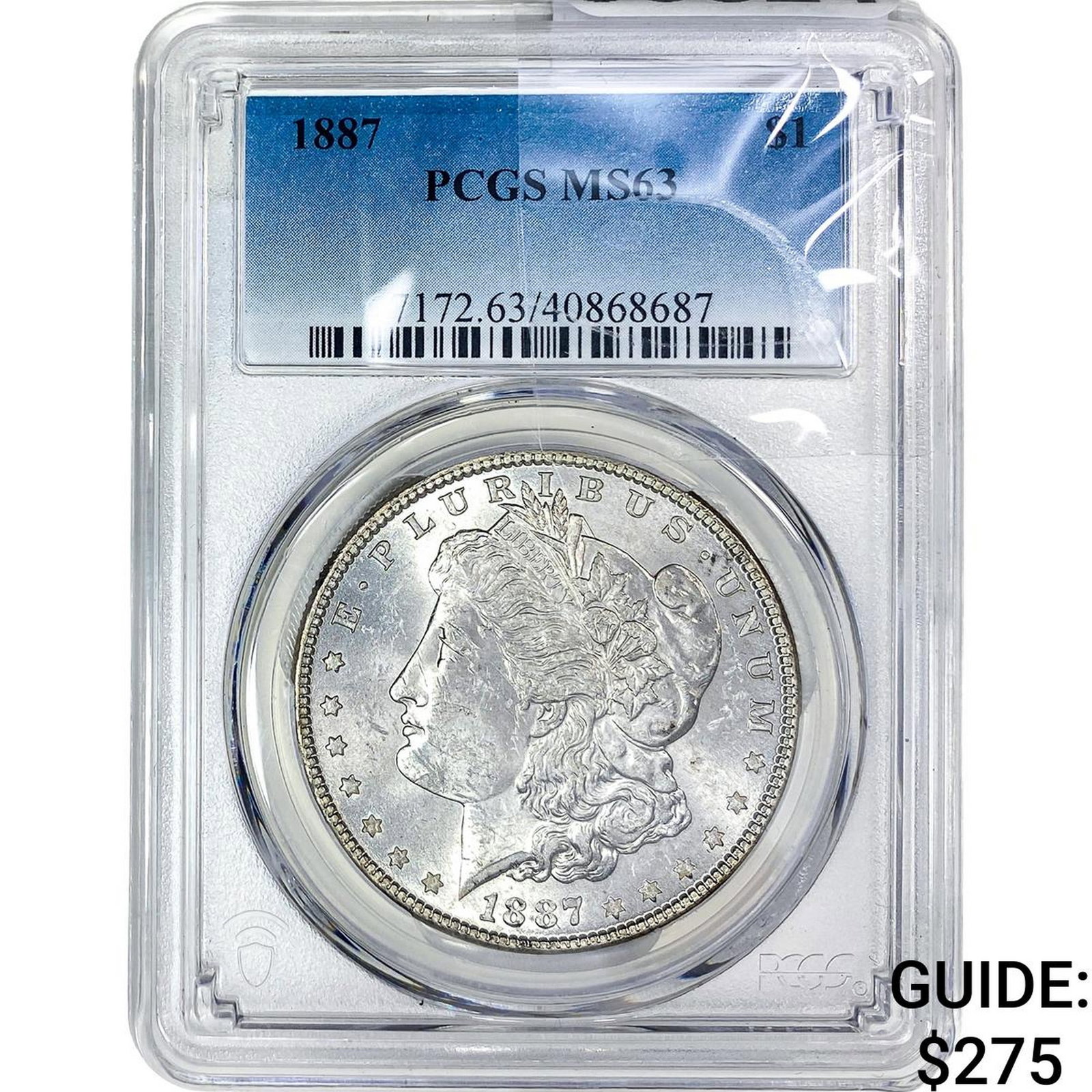 1887 Morgan Silver Dollar PCGS MS63: 1887 Morgan Silver Dollar PCGS MS63