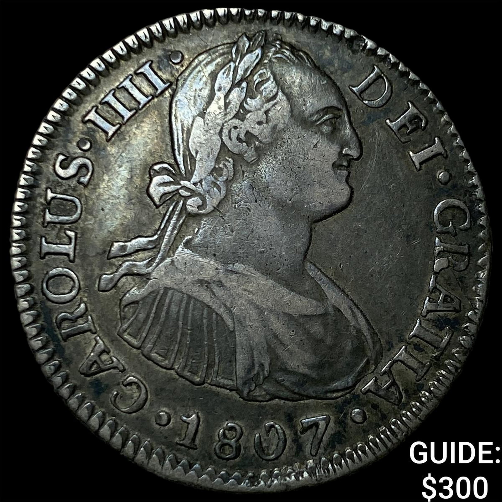1807-PJ Bolivia Charles IV Silver 2 Reales (1 of 2)