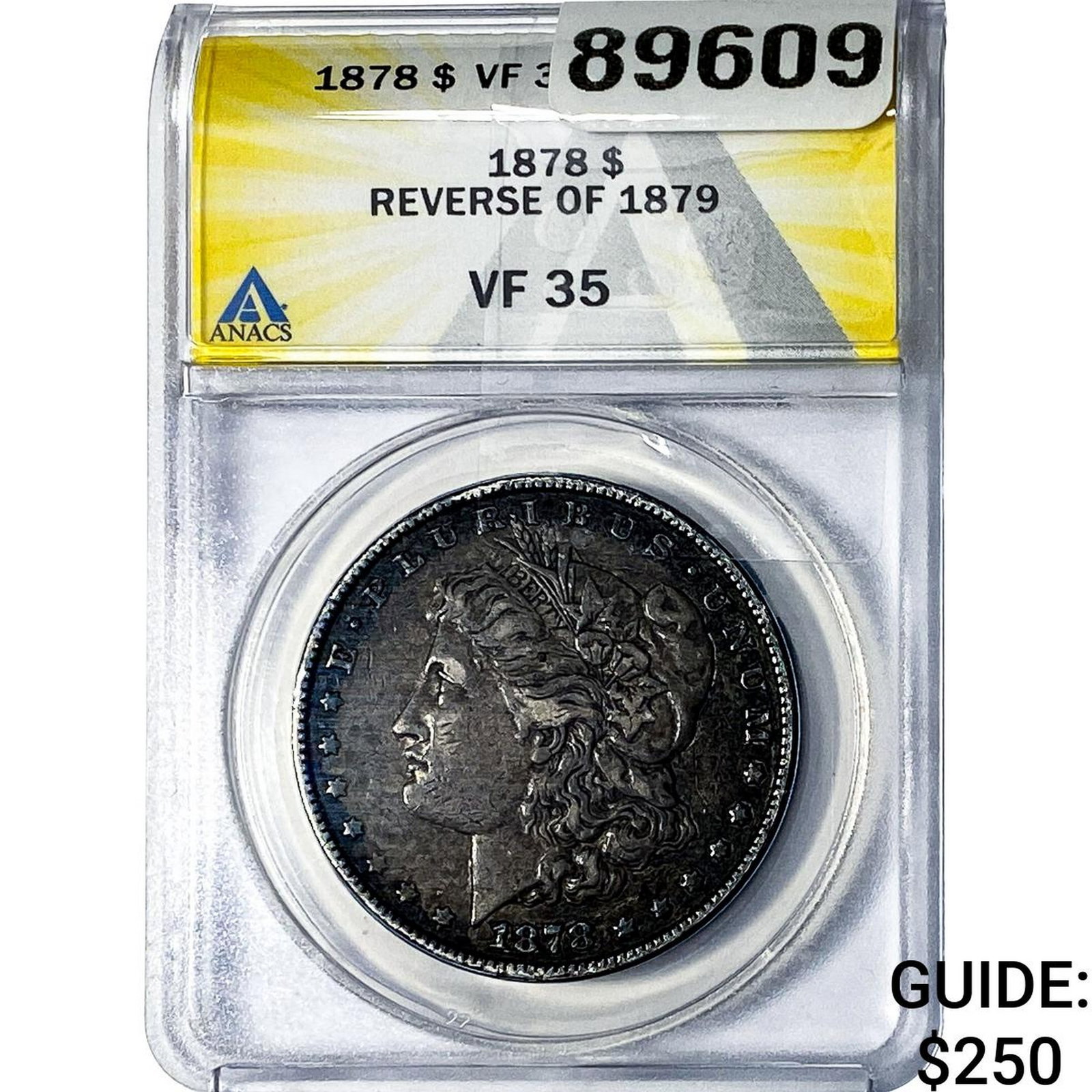1878 Morgan Silver Dollar ANACS VF35 REV 79: 1878 Morgan Silver Dollar ANACS VF35 REV 79