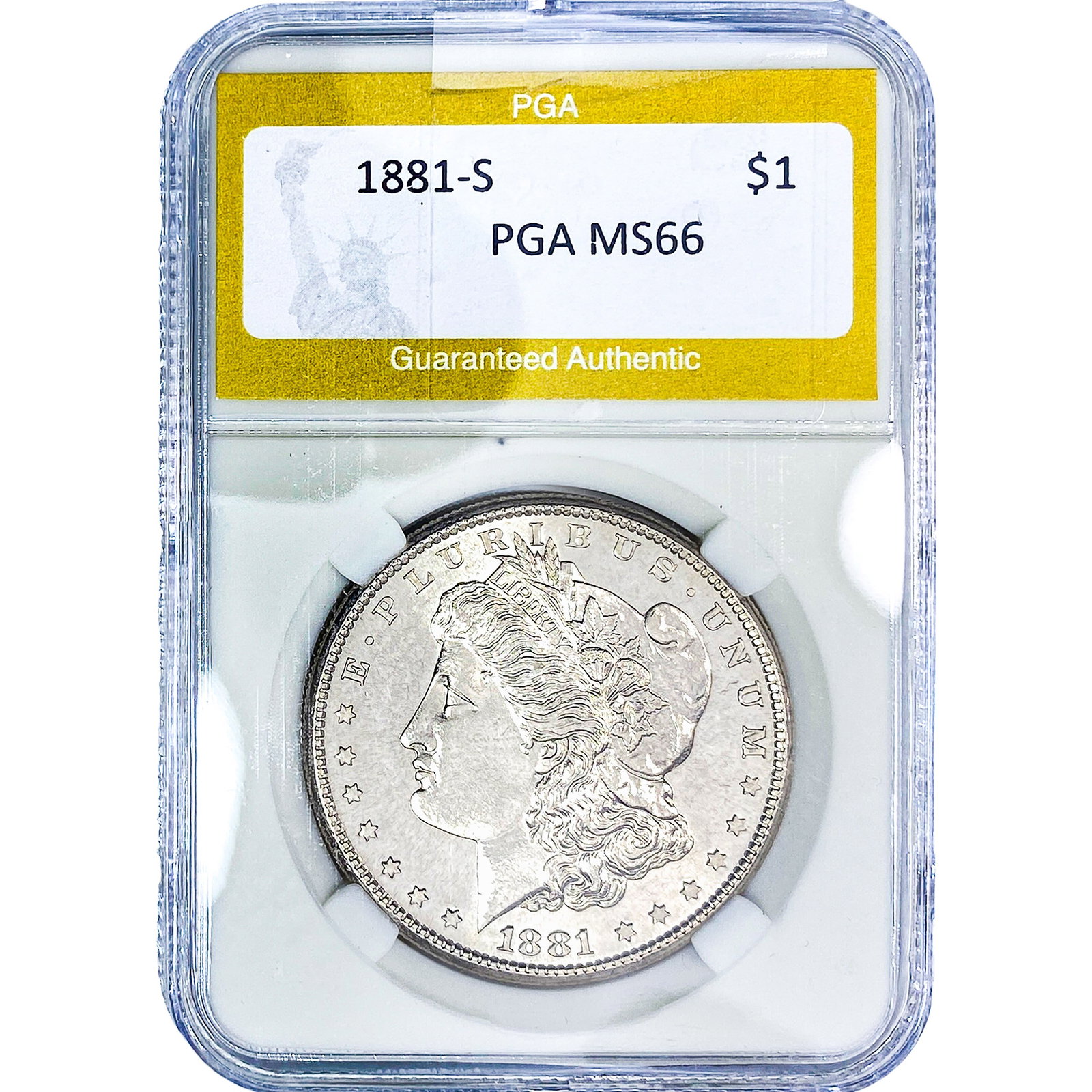 1881-S Morgan Silver Dollar PGA MS66: 1881-S Morgan Silver Dollar PGA MS66