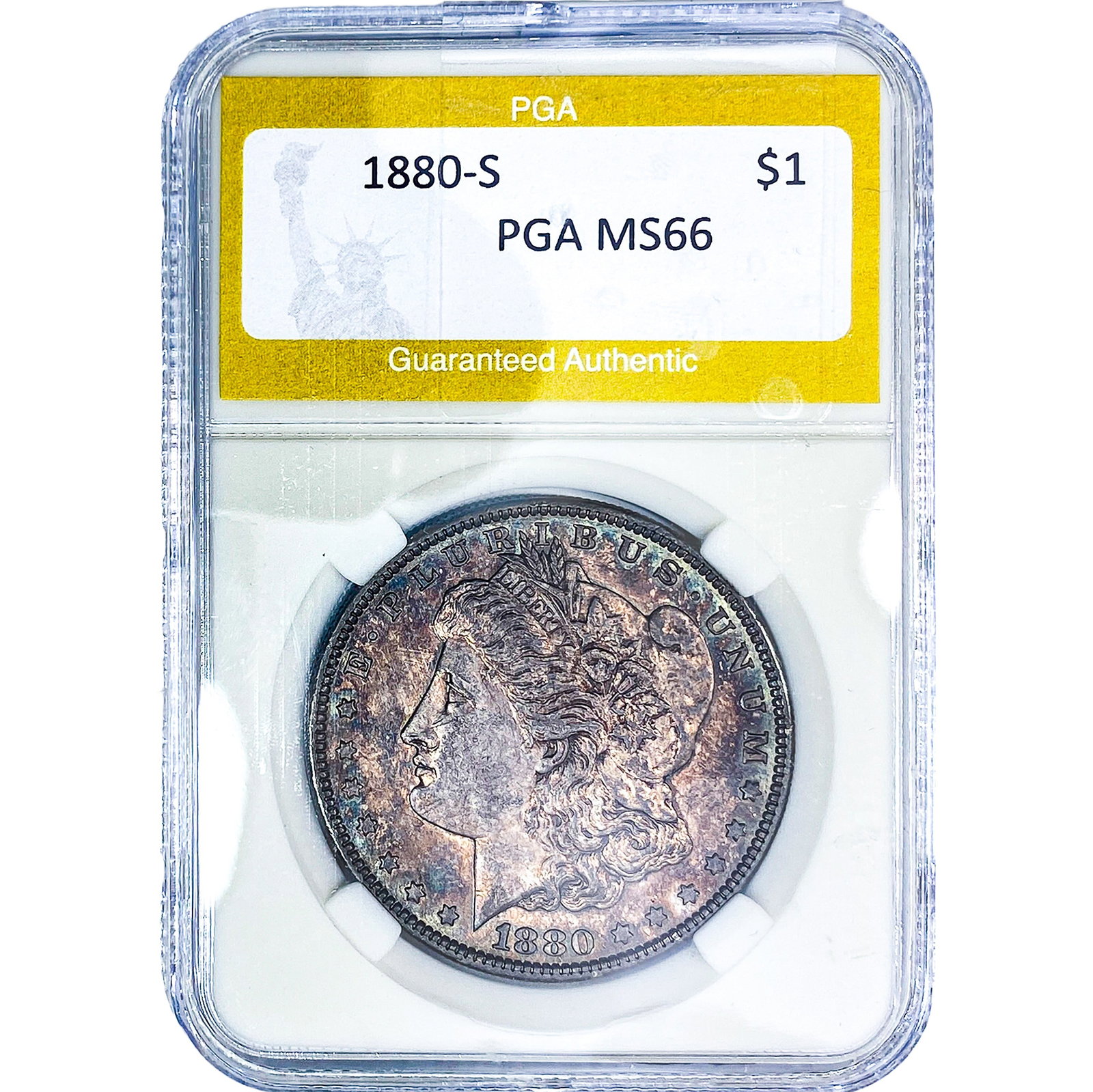 1880-S Morgan Silver Dollar PGA MS66: 1880-S Morgan Silver Dollar PGA MS66