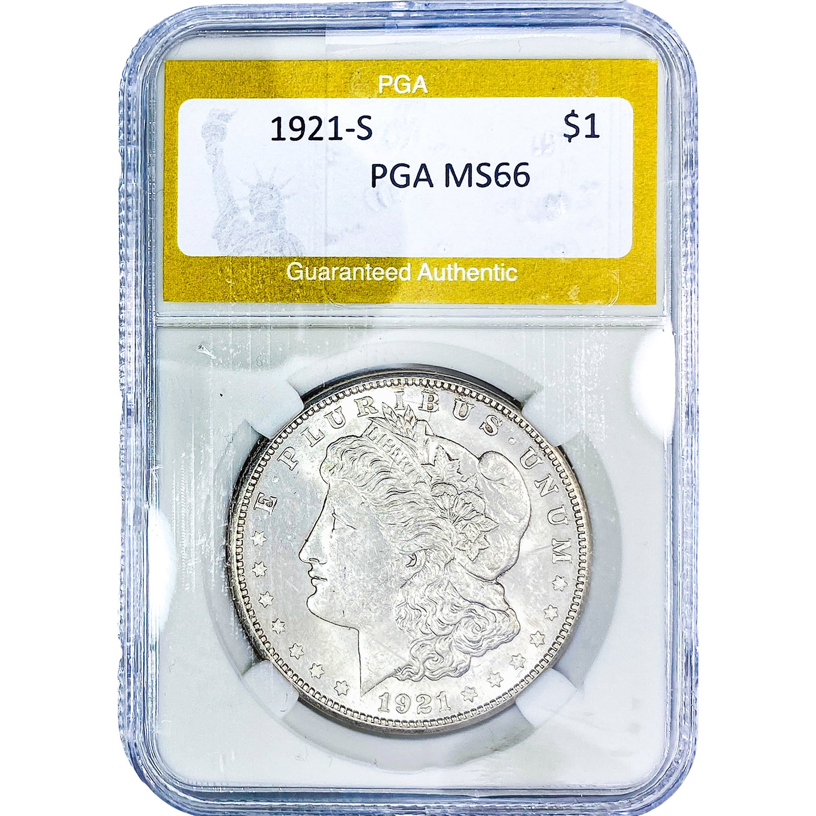 1921-S Morgan Silver Dollar PGA MS66: 1921-S Morgan Silver Dollar PGA MS66