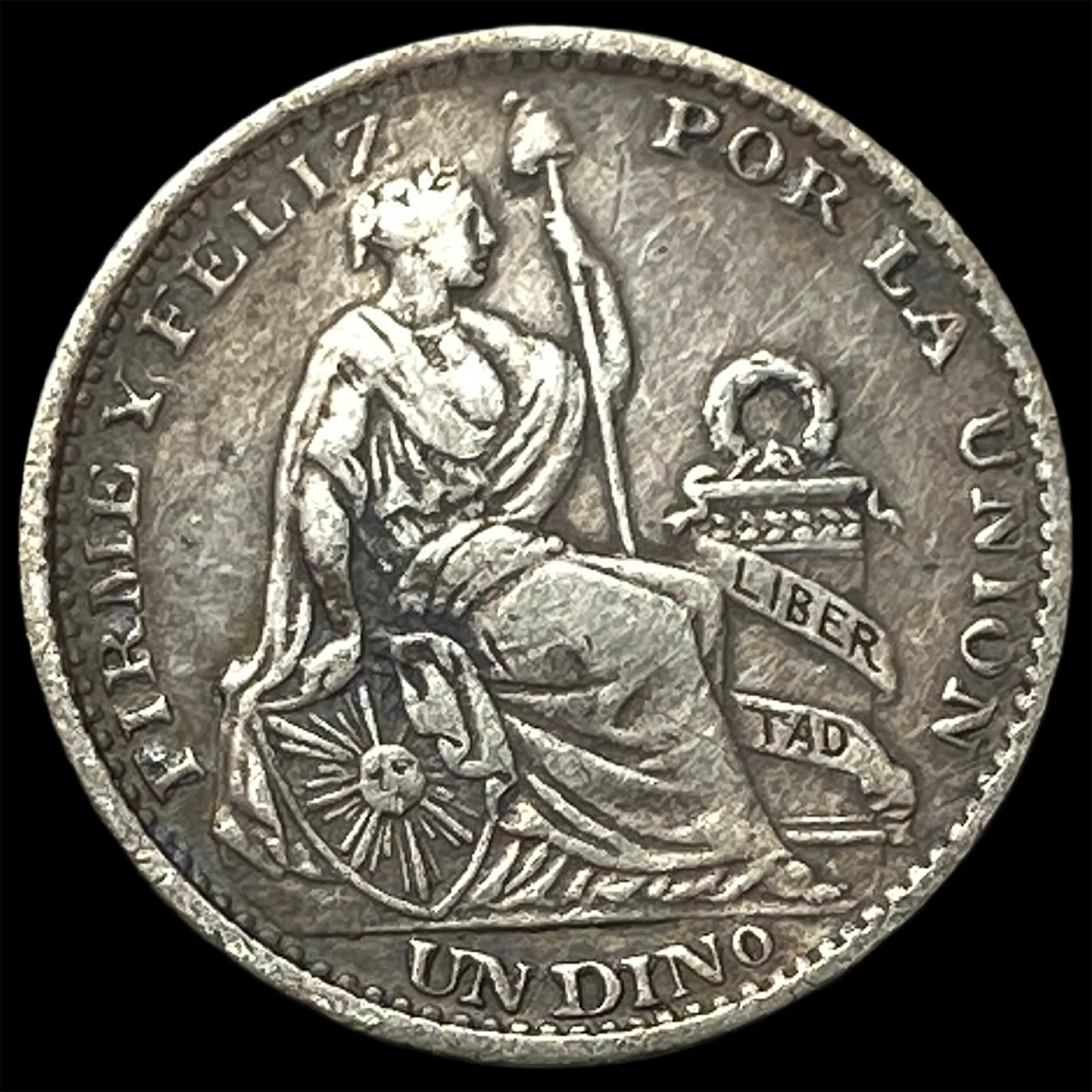 1895 TF Peru Silver Dinero: 1895 TF Peru Silver Dinero