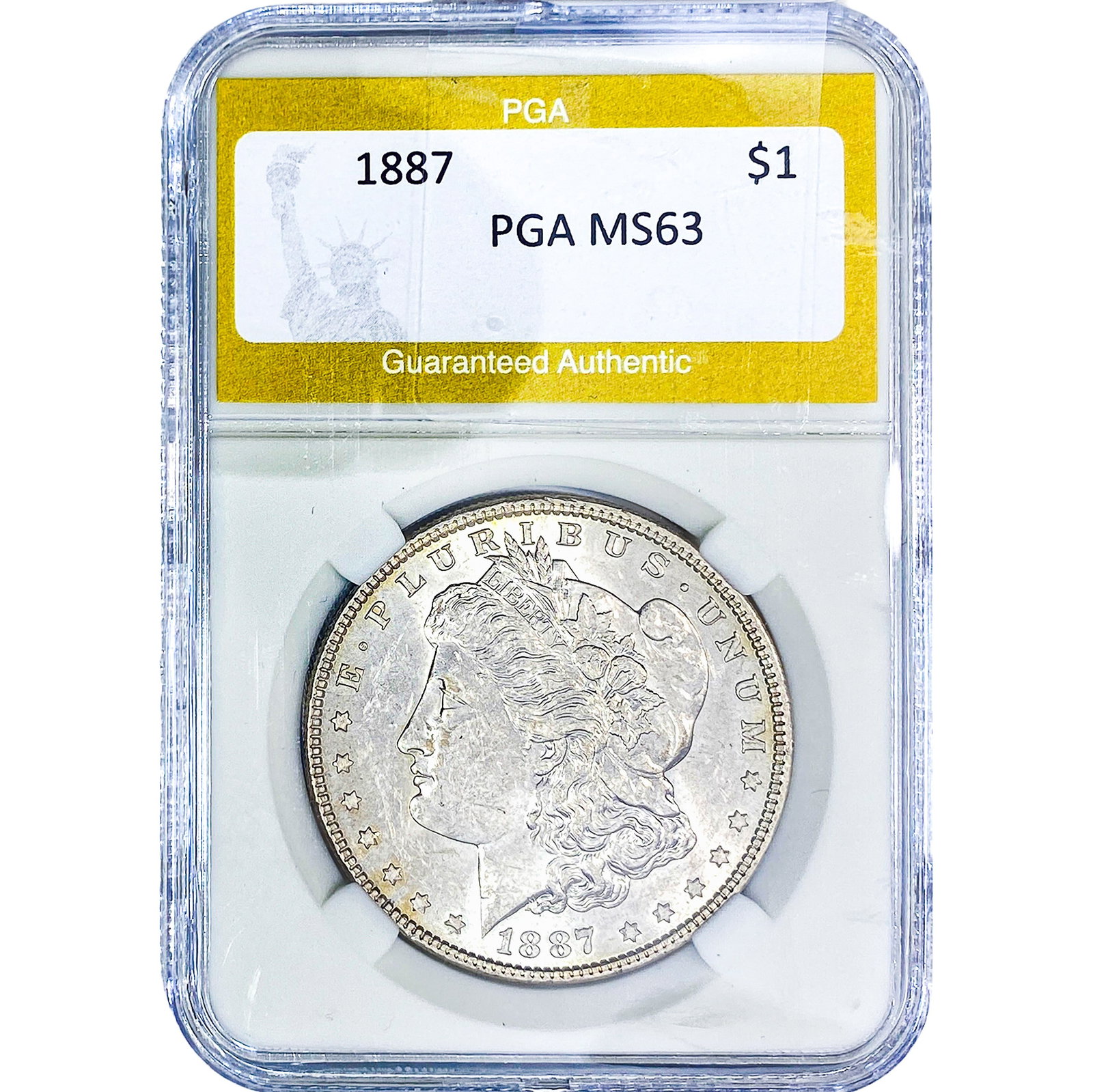 1887 Morgan Silver Dollar PGA MS63: 1887 Morgan Silver Dollar PGA MS63