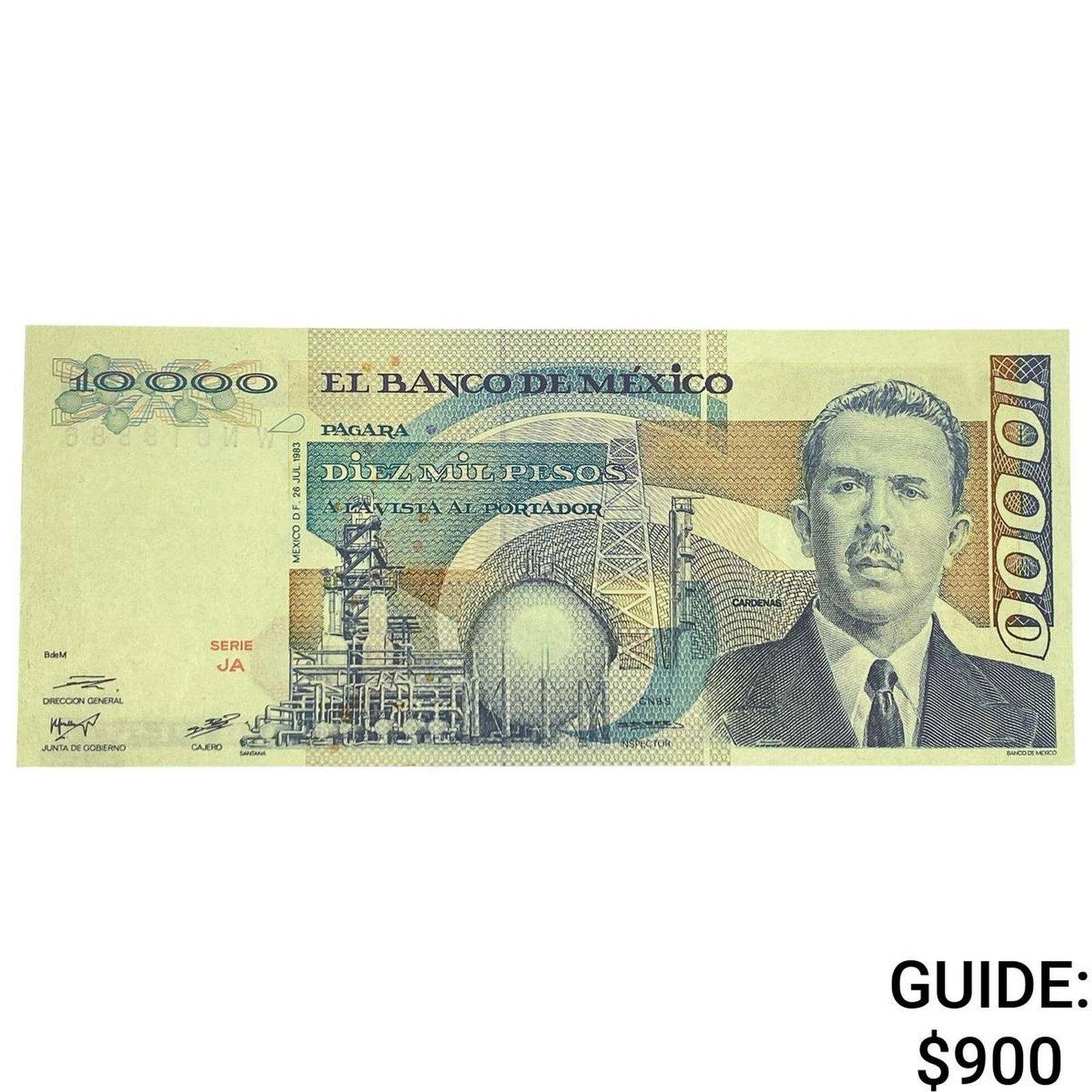 1983 Bank of Mexico 10,000 Pesos: 1983 Bank of Mexico 10,000 Pesos