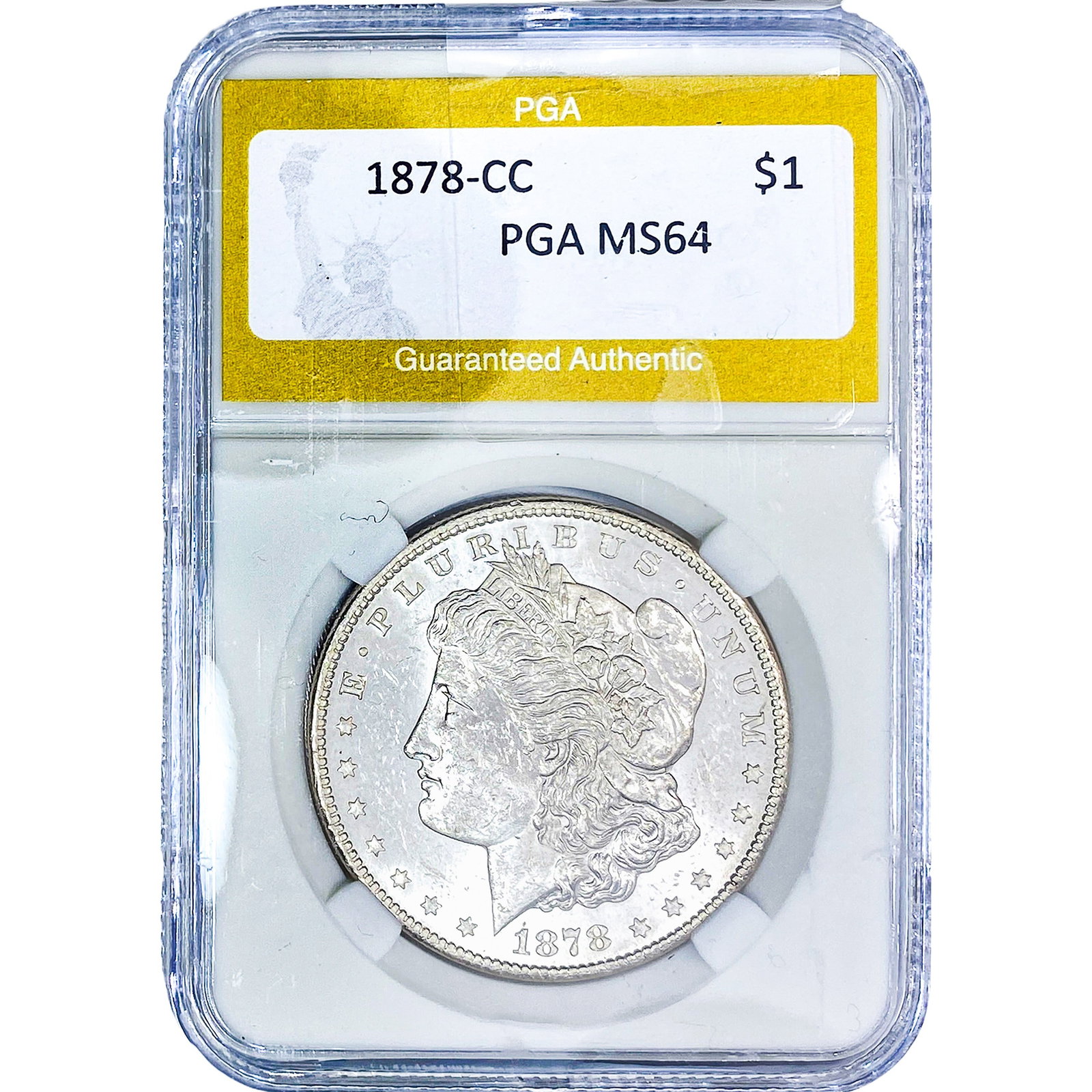 1878-CC Morgan Silver Dollar PGA MS64: 1878-CC Morgan Silver Dollar PGA MS64