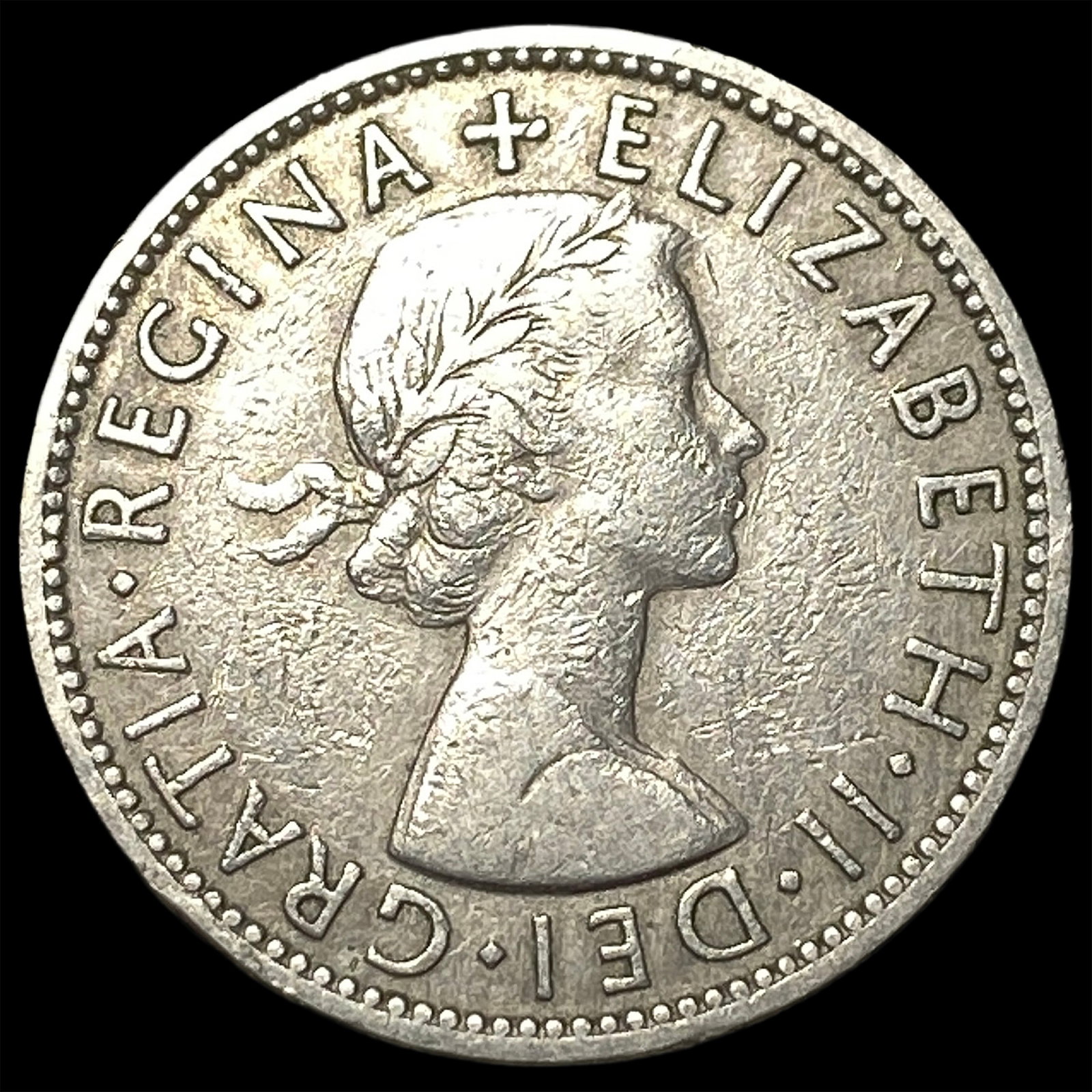 1955 Great Britain Copper Nicke 2 Shillings: 1955 Great Britain Copper Nicke 2 Shillings