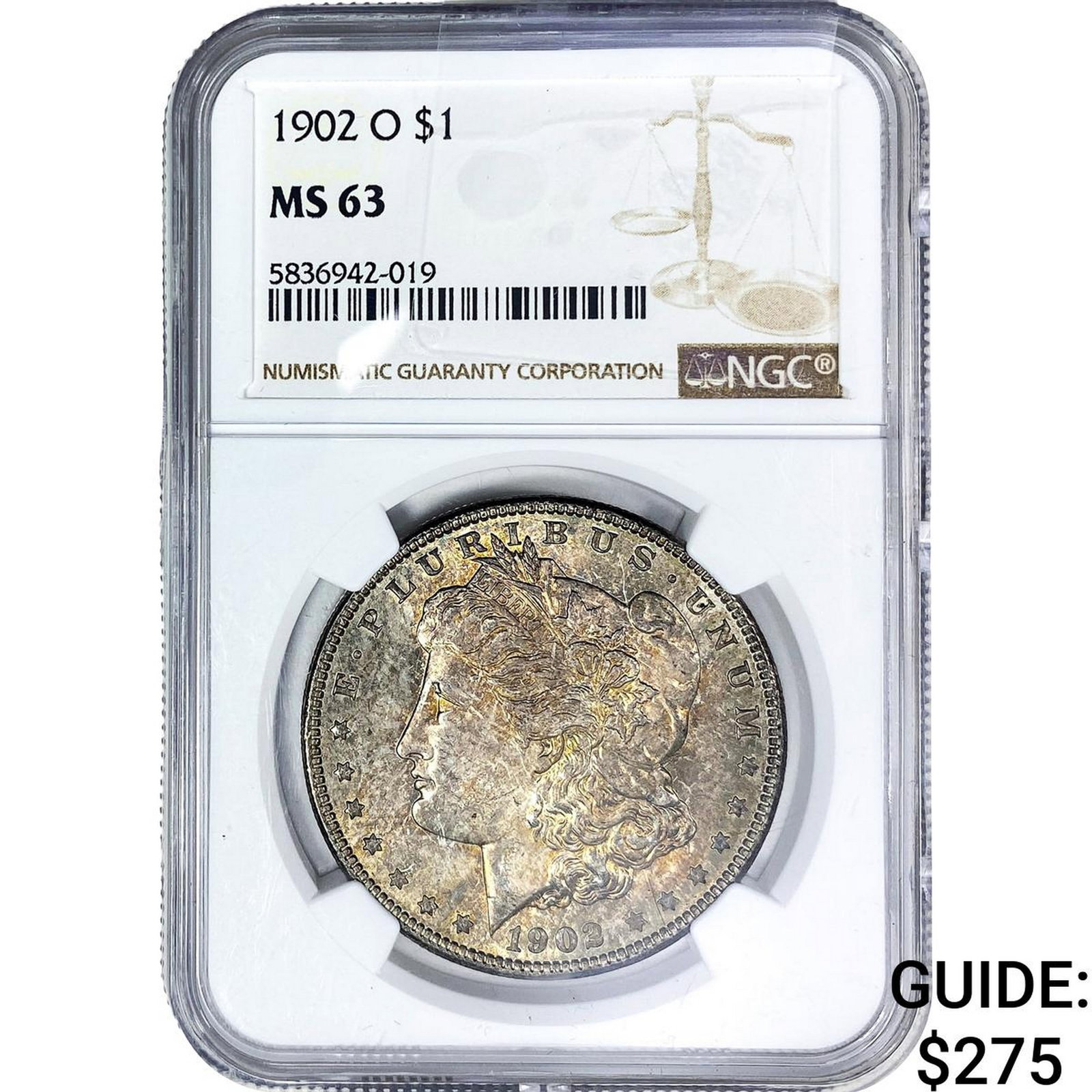 1902-O Morgan Silver Dollar NGC MS63: 1902-O Morgan Silver Dollar NGC MS63