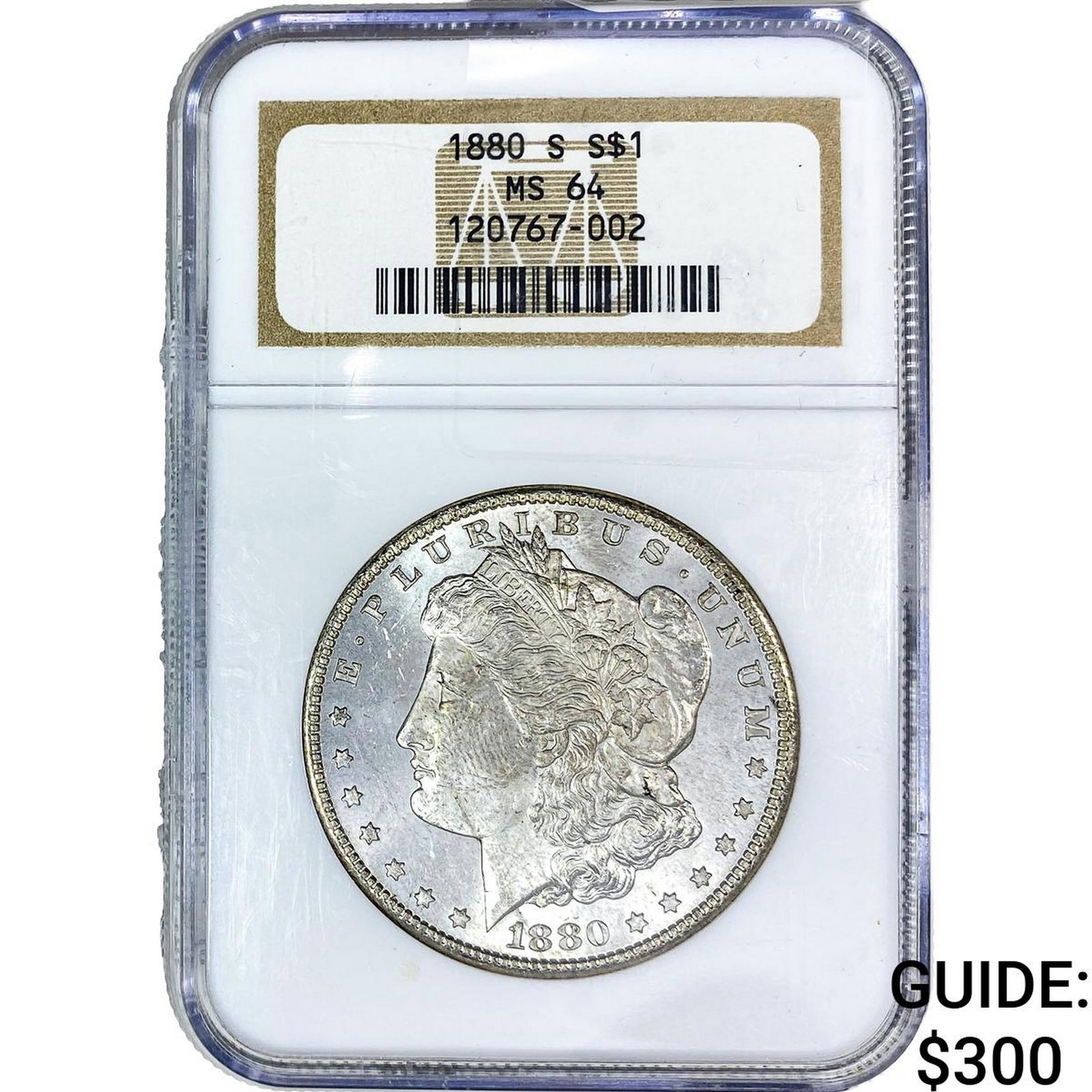 1880-S Morgan Silver Dollar NGC MS64: 1880-S Morgan Silver Dollar NGC MS64