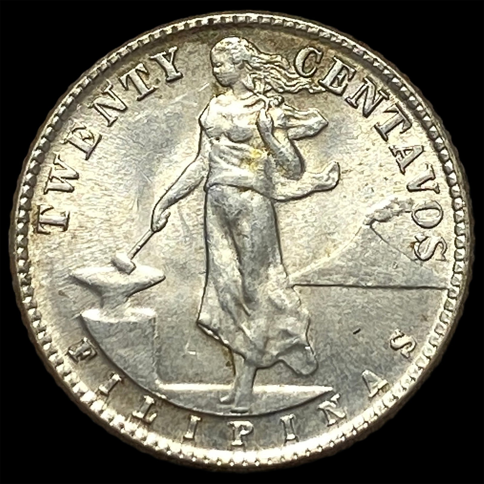 1944D Philippines Silver 20 Centavos: 1944D Philippines Silver 20 Centavos