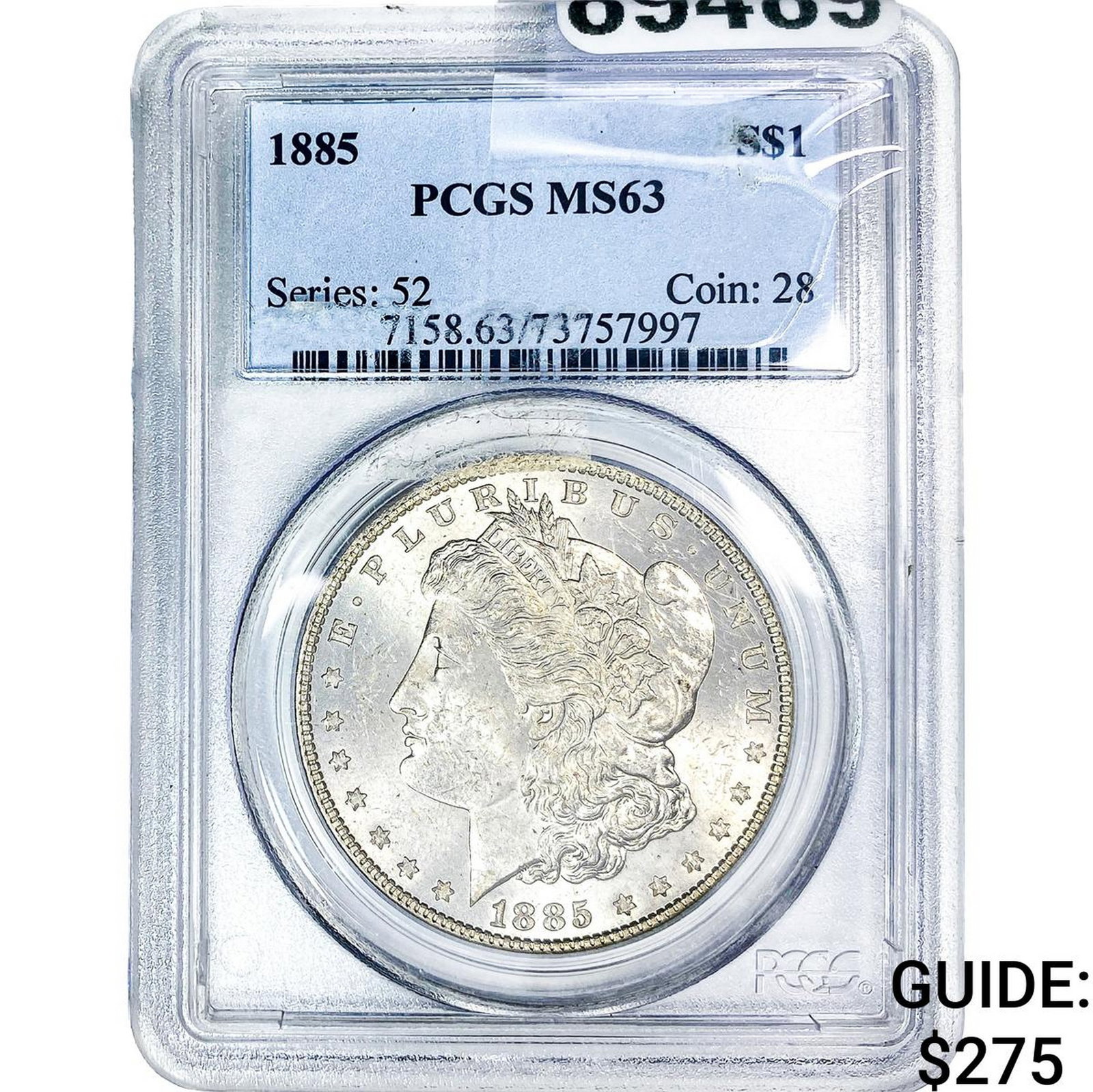 1885 Morgan Silver Dollar NGC MS63: 1885 Morgan Silver Dollar NGC MS63