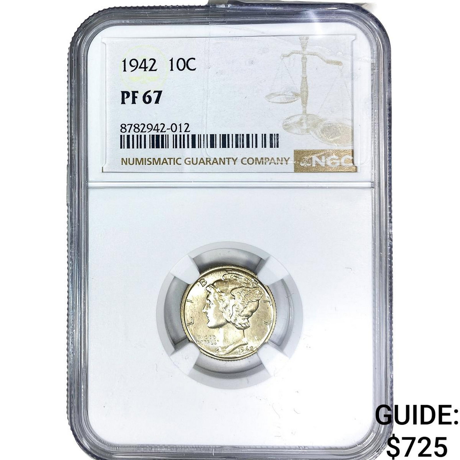 1942 Mercury Silver Dime NGC PF67: 1942 Mercury Silver Dime NGC PF67