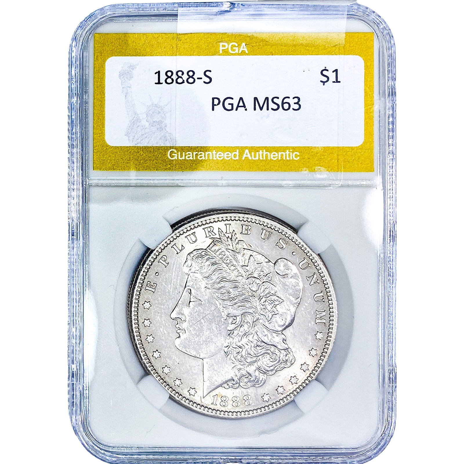 1888-S Morgan Silver Dollar PGA MS63: 1888-S Morgan Silver Dollar PGA MS63