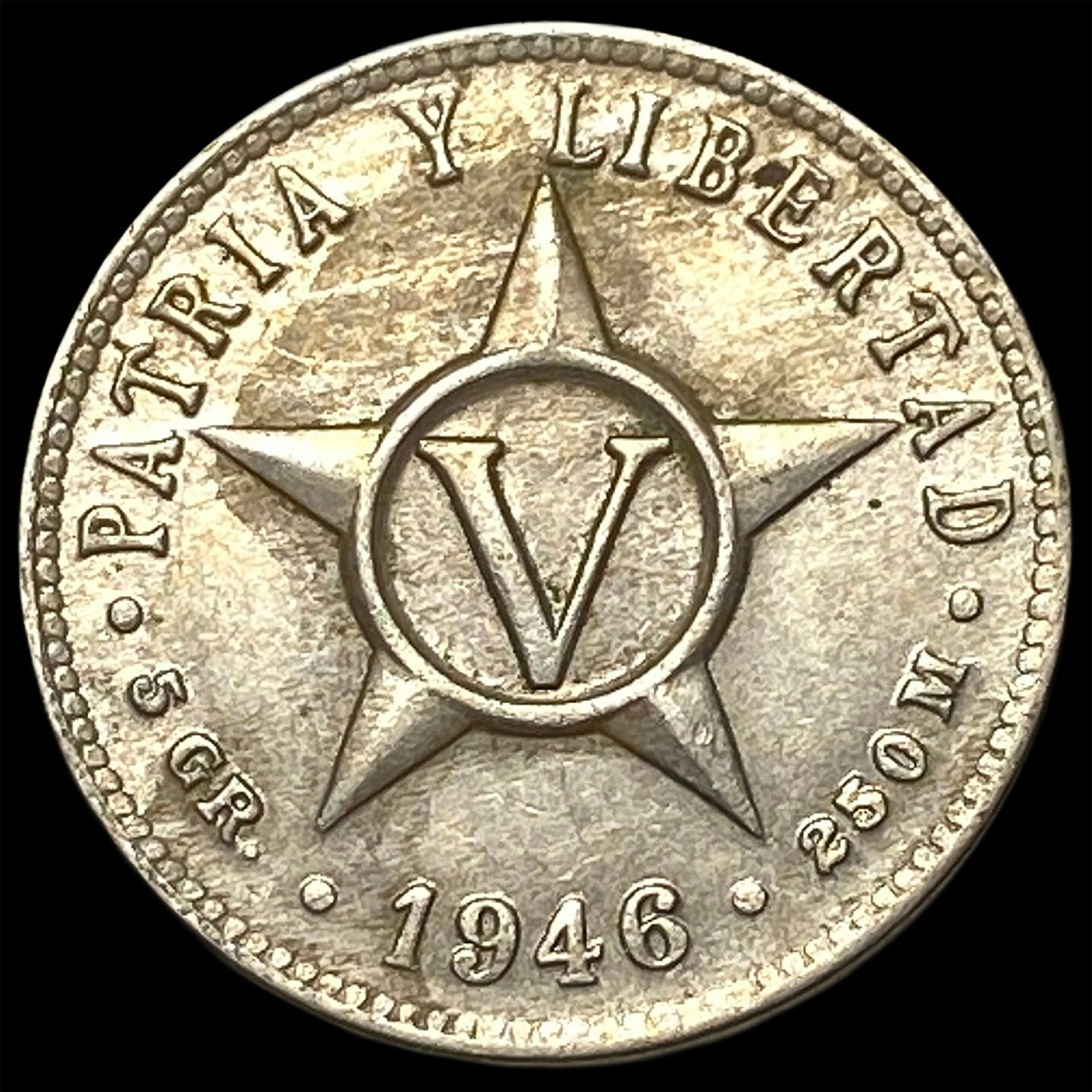 1946 Cuba Copper Nickel 5 Centavos (1 of 2)