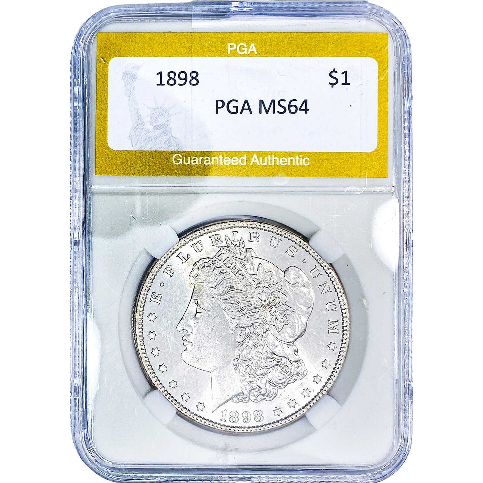 1898 Morgan Silver Dollar PGA MS64: 1898 Morgan Silver Dollar PGA MS64