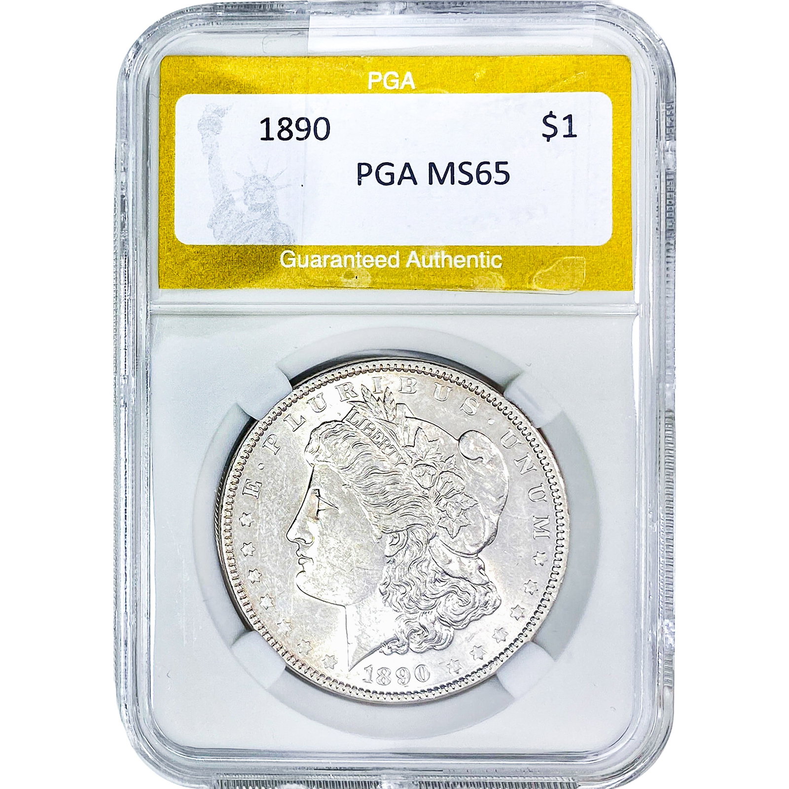 1890 Morgan Silver Dollar PGA MS65: 1890 Morgan Silver Dollar PGA MS65