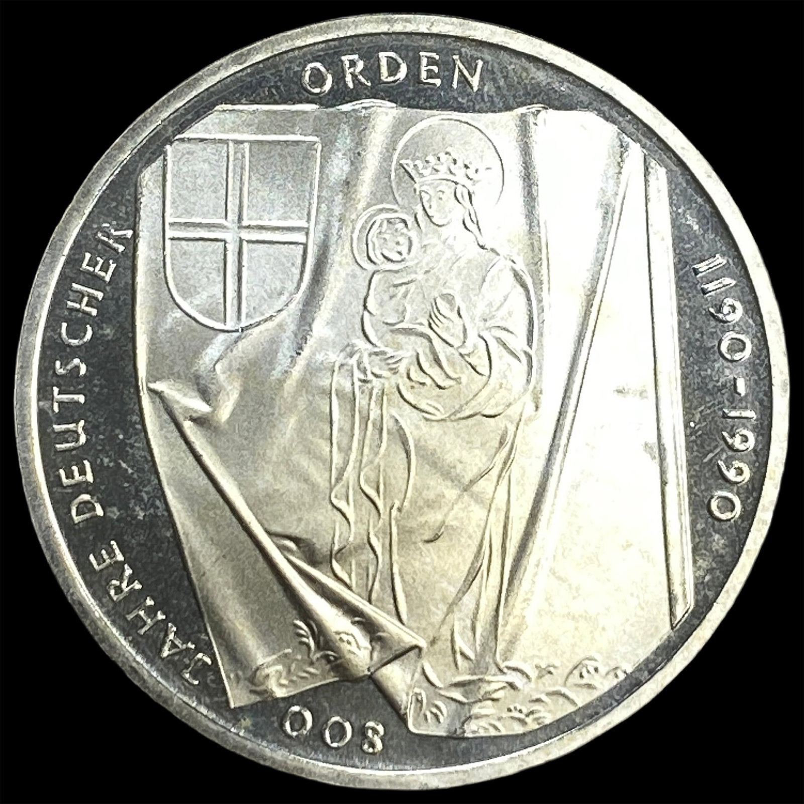 1990J West Germany Silver 10 Mark Proof: 1990J West Germany Silver 10 Mark Proof