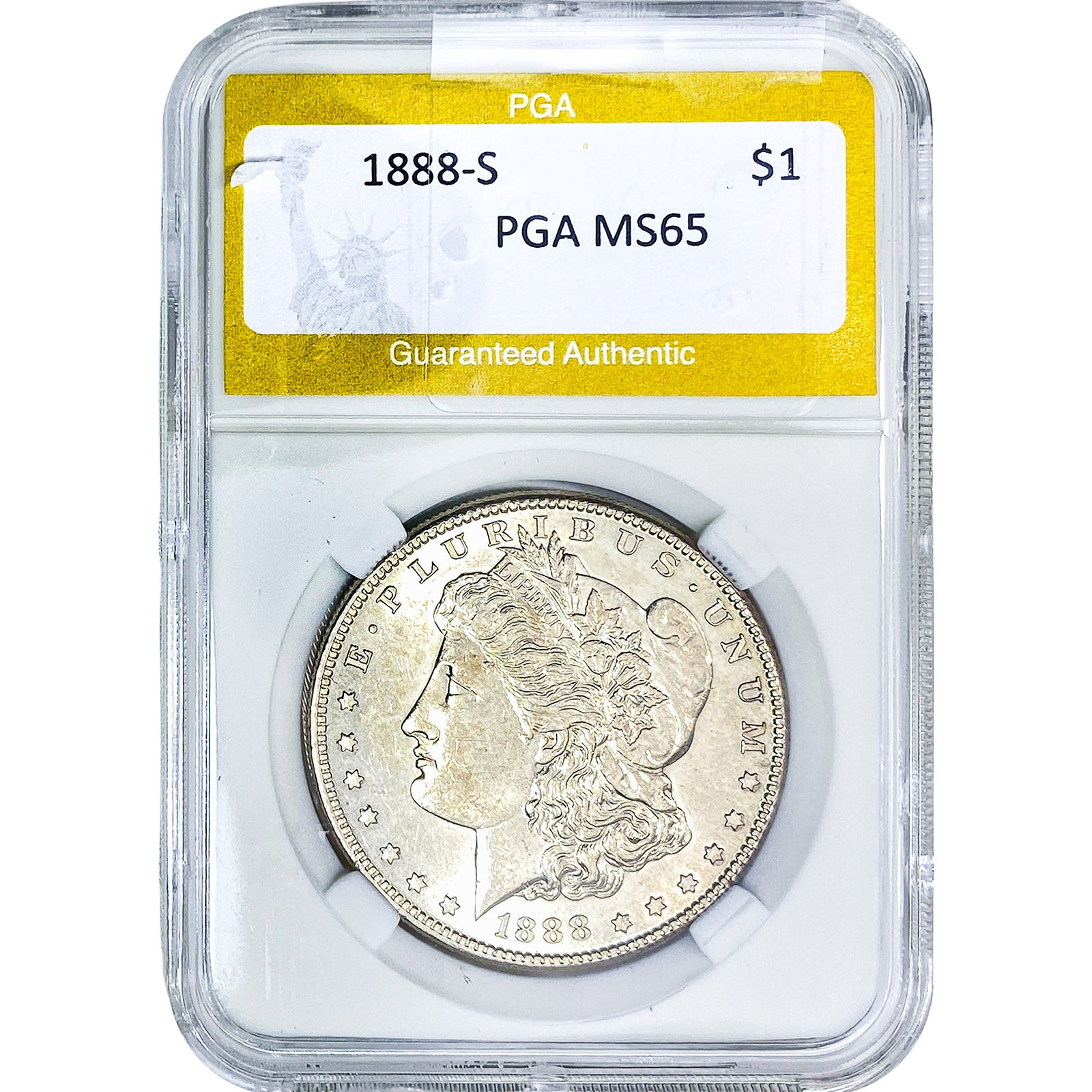 1888-S Morgan Silver Dollar PGA MS65: 1888-S Morgan Silver Dollar PGA MS65