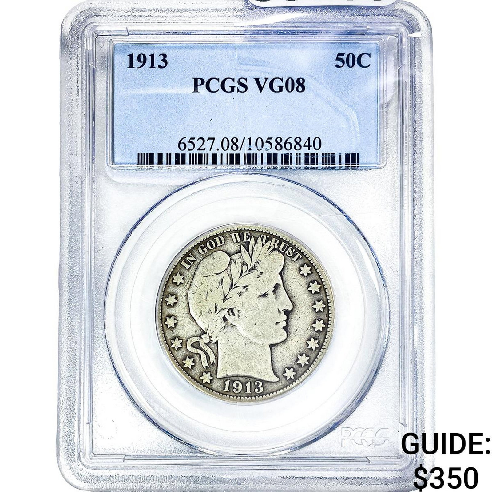 1913 Barber Half Dollar PCGS VG08: 1913 Barber Half Dollar PCGS VG08