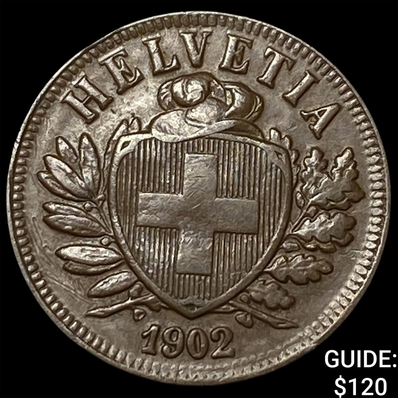 1902 Switzerland Bronze 2 Rappen: 1902 Switzerland Bronze 2 Rappen