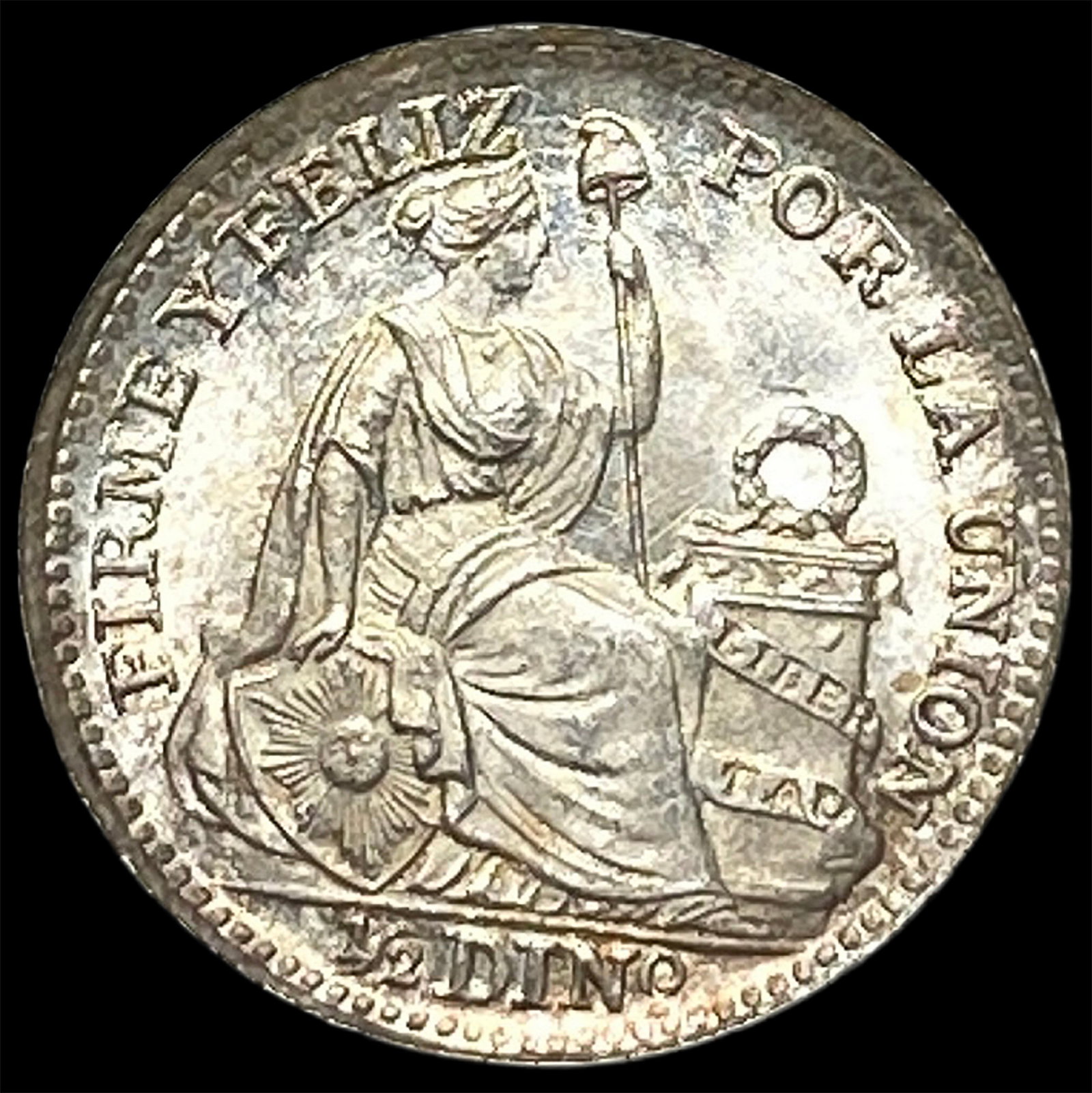 1907 F G Peru Silver 1/2 Dinero: 1907 F G Peru Silver 1/2 Dinero
