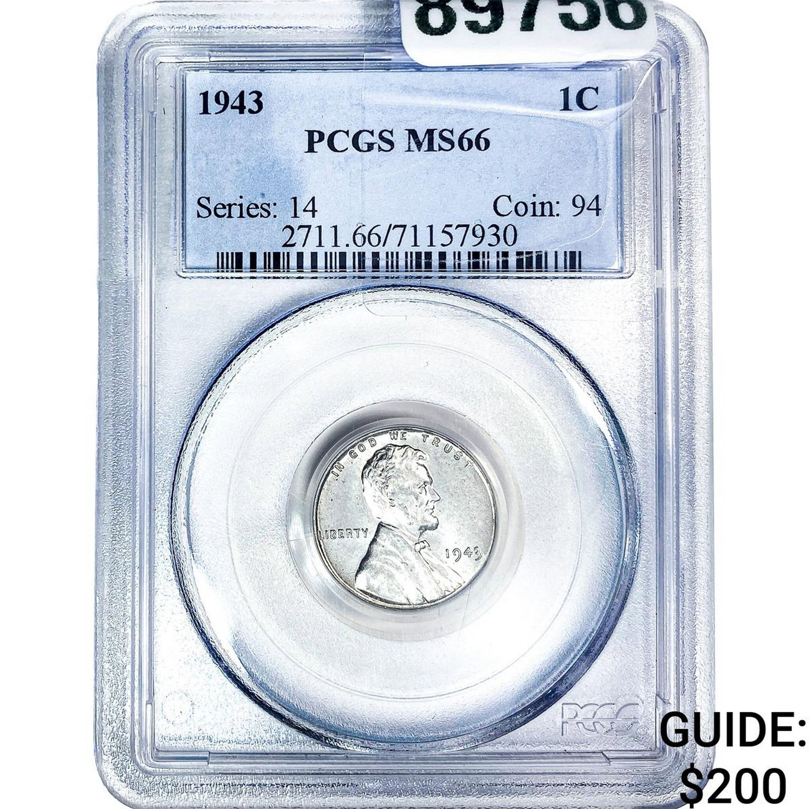 1943 Wheat Cent PCGS MS66 (1 of 2)